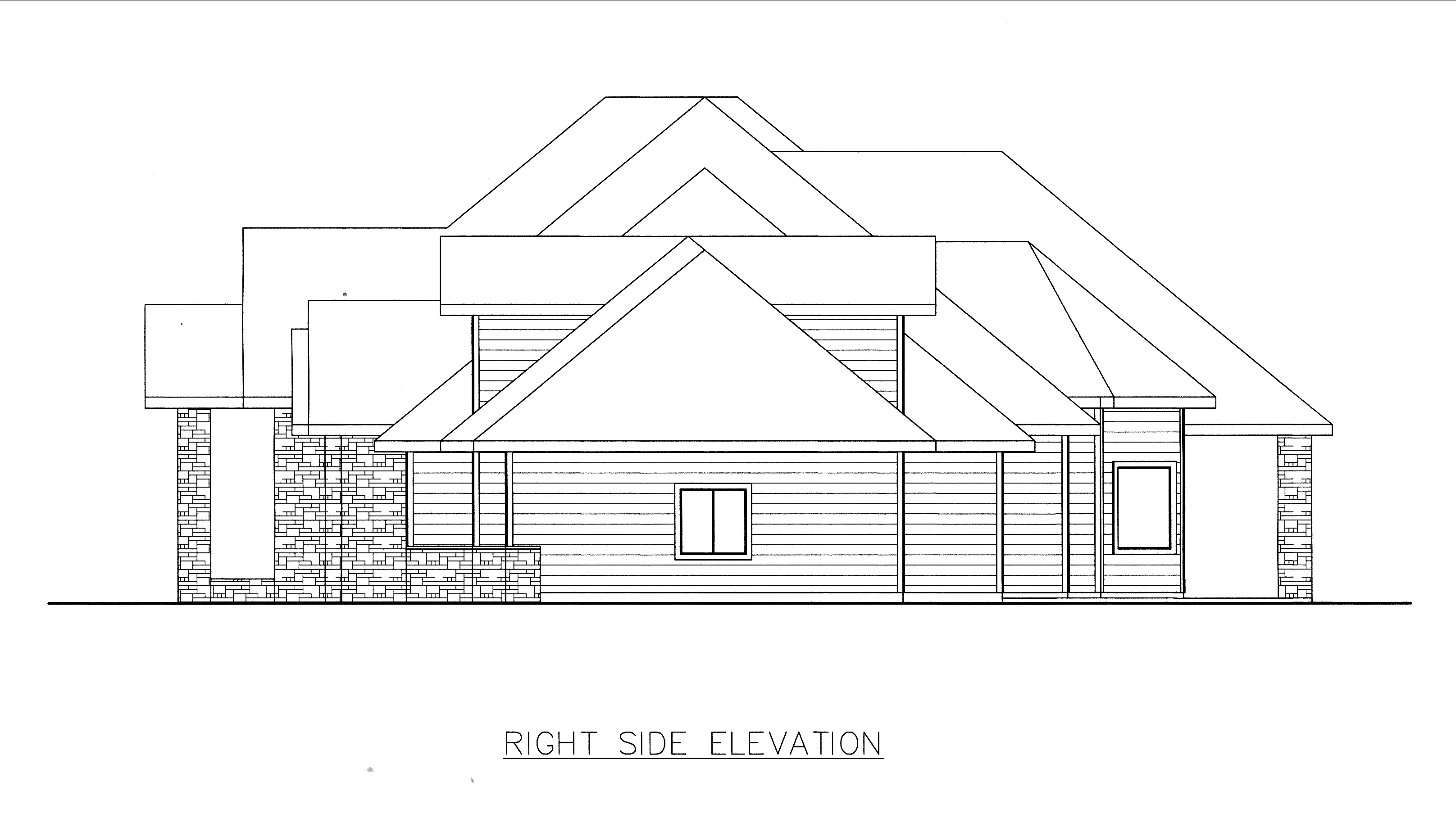 Home Plan Right Elevation of this 3-Bedroom,4834 Sq Ft Plan -132-1534