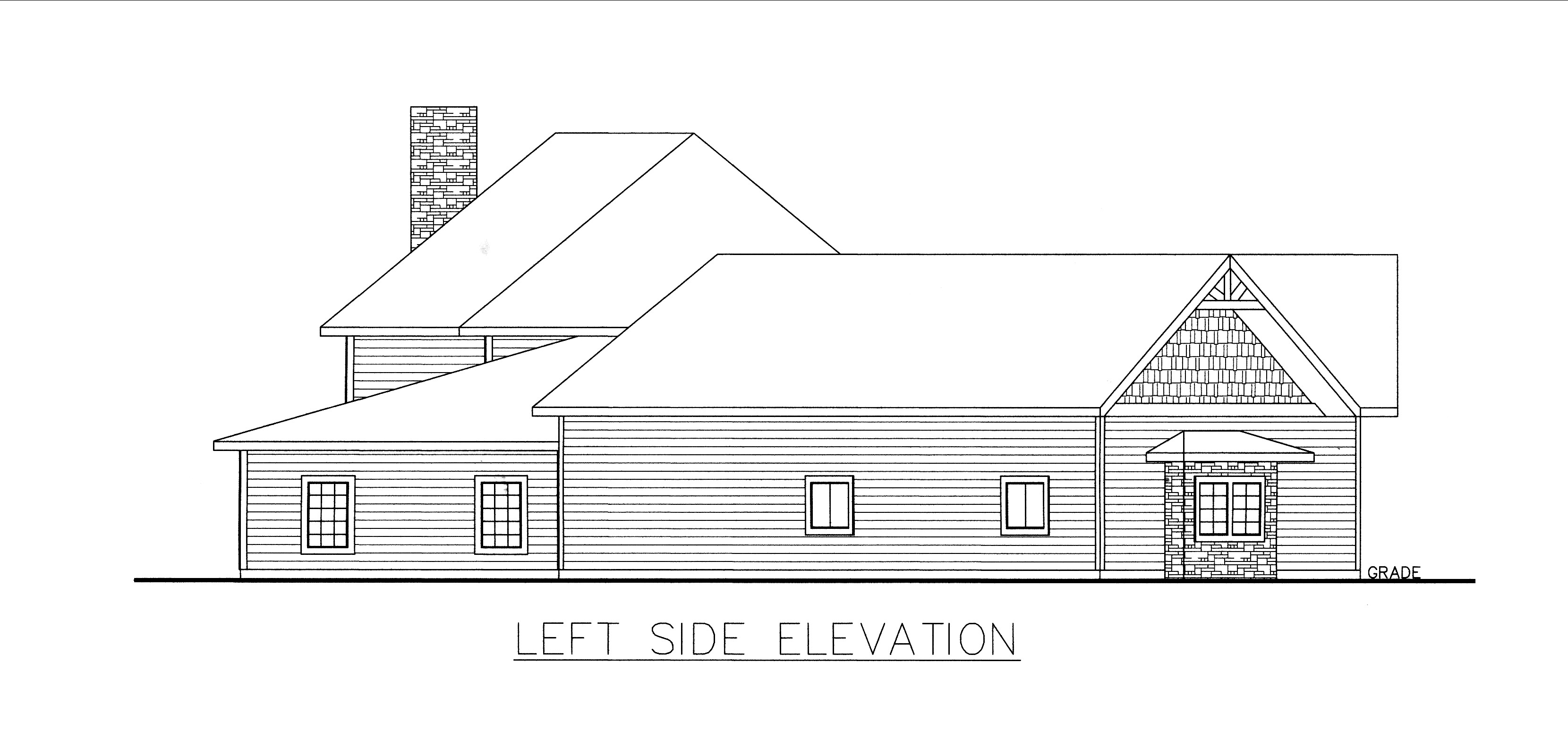 Home Plan Left Elevation of this 5-Bedroom,4781 Sq Ft Plan -132-1536