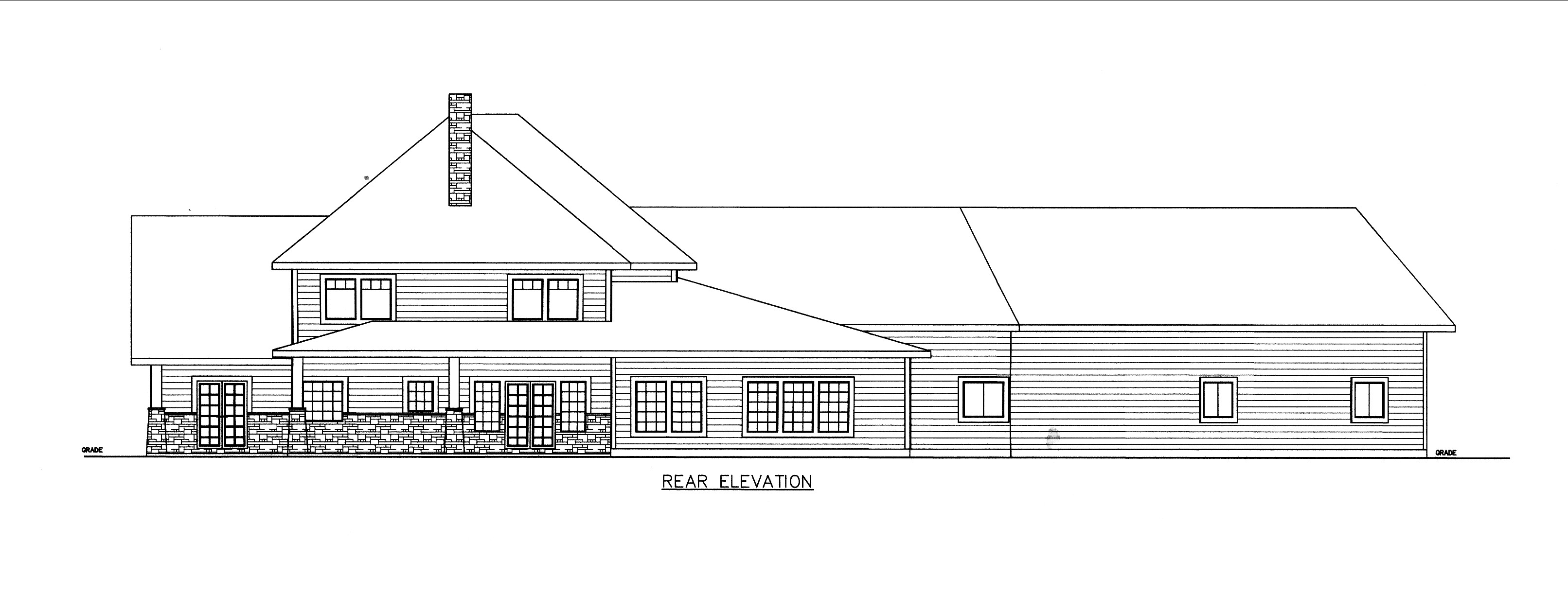 Home Plan Rear Elevation of this 5-Bedroom,4781 Sq Ft Plan -132-1536