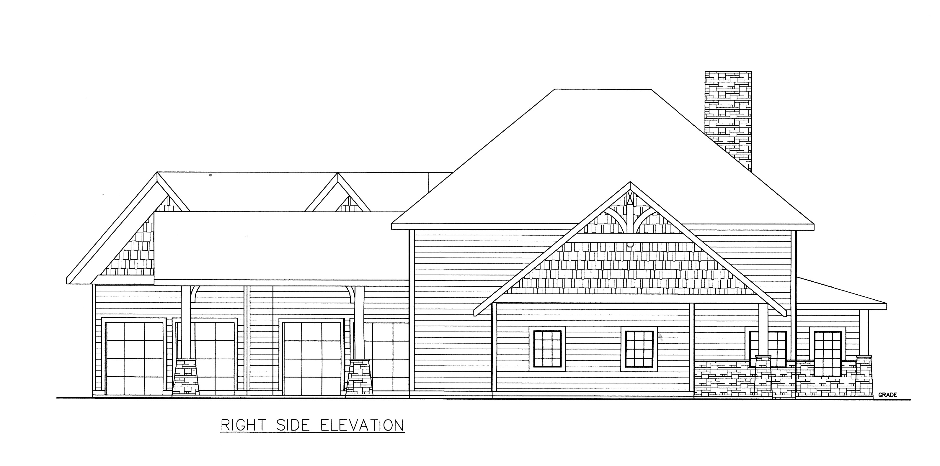 Home Plan Right Elevation of this 5-Bedroom,4781 Sq Ft Plan -132-1536