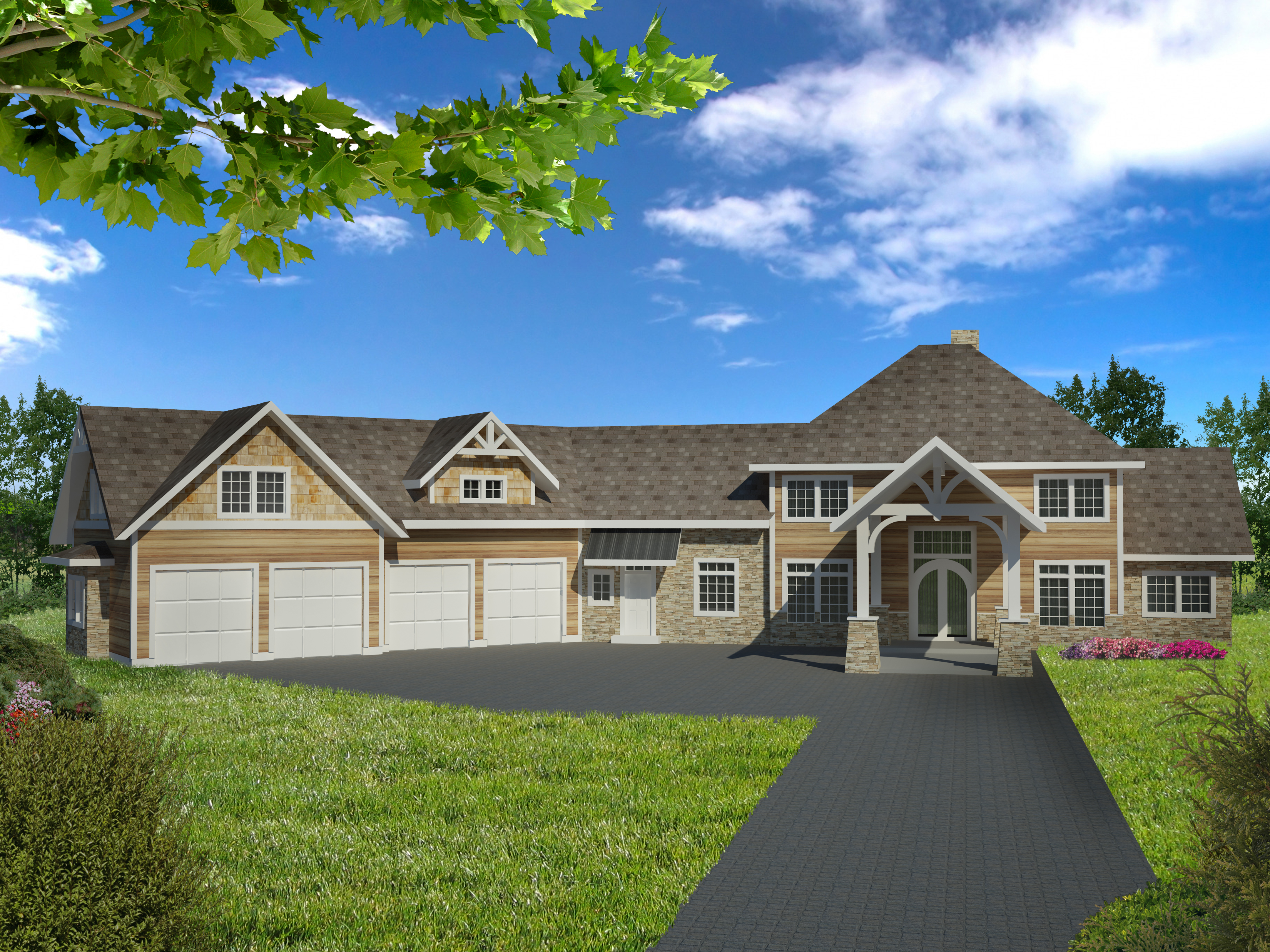 Front View of this 5-Bedroom, 4781 Sq Ft Plan - 132-1536