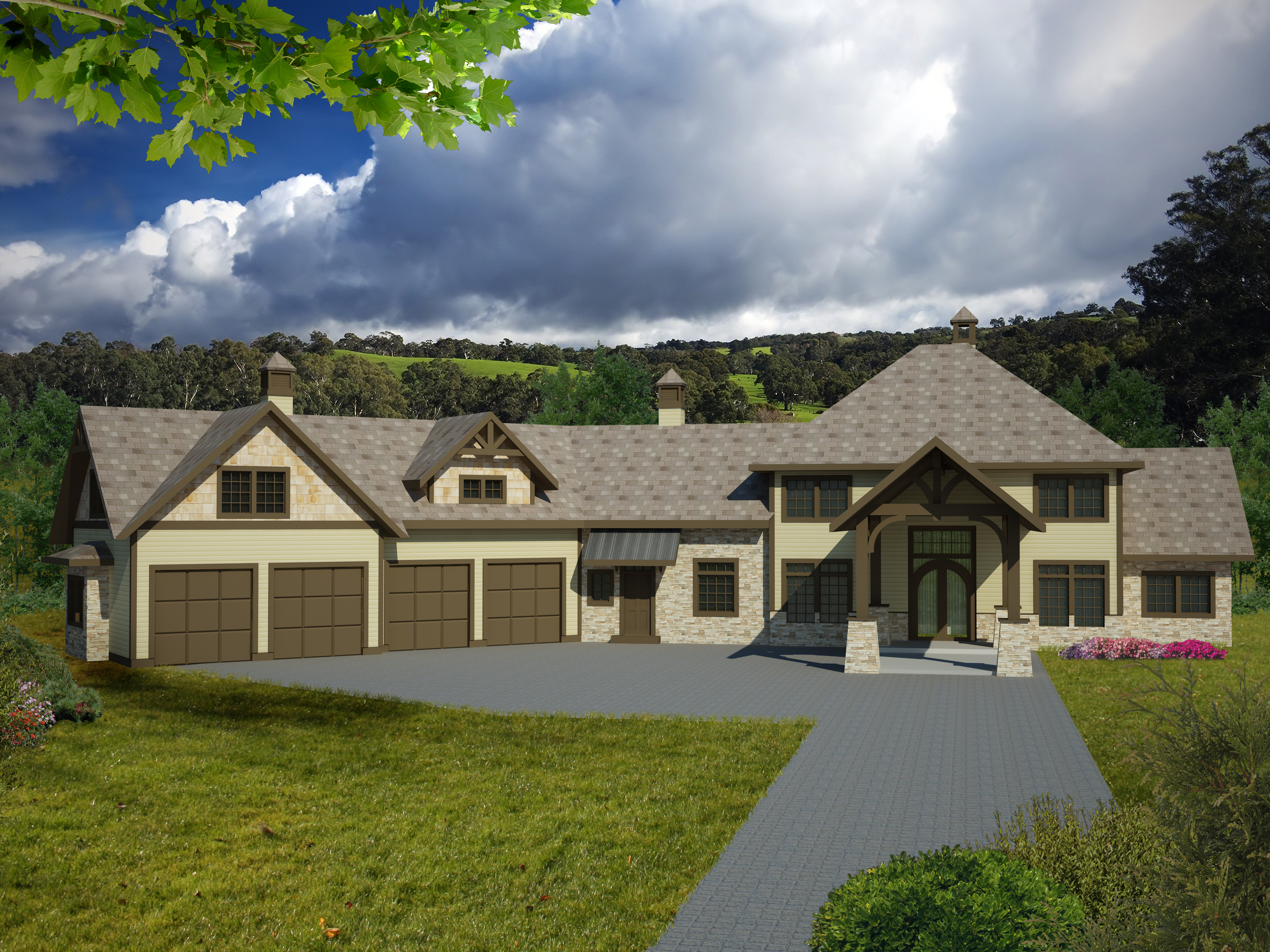 Front View of this 5-Bedroom, 4781 Sq Ft Plan - 132-1536