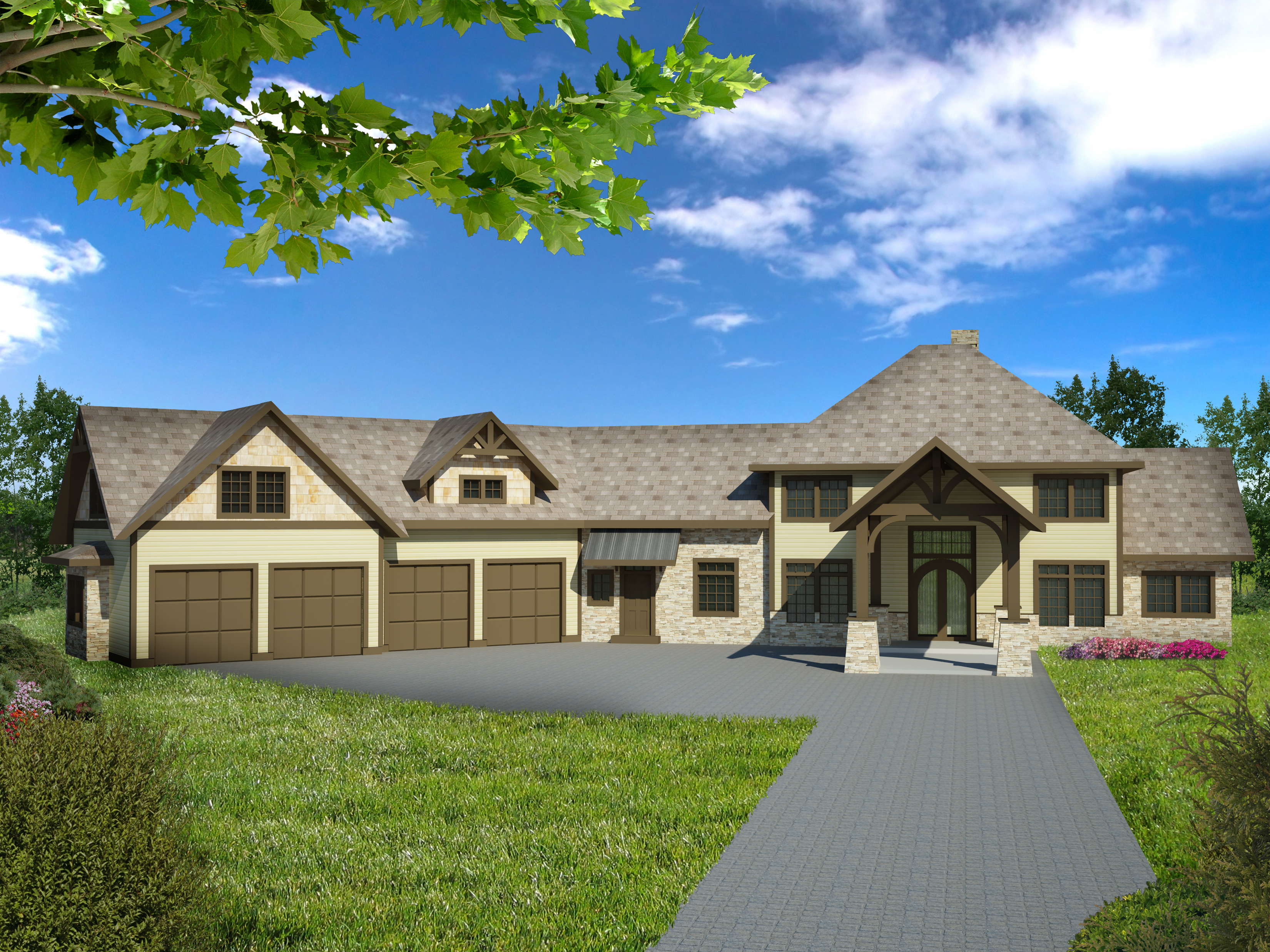 Front View of this 5-Bedroom, 4781 Sq Ft Plan - 132-1536