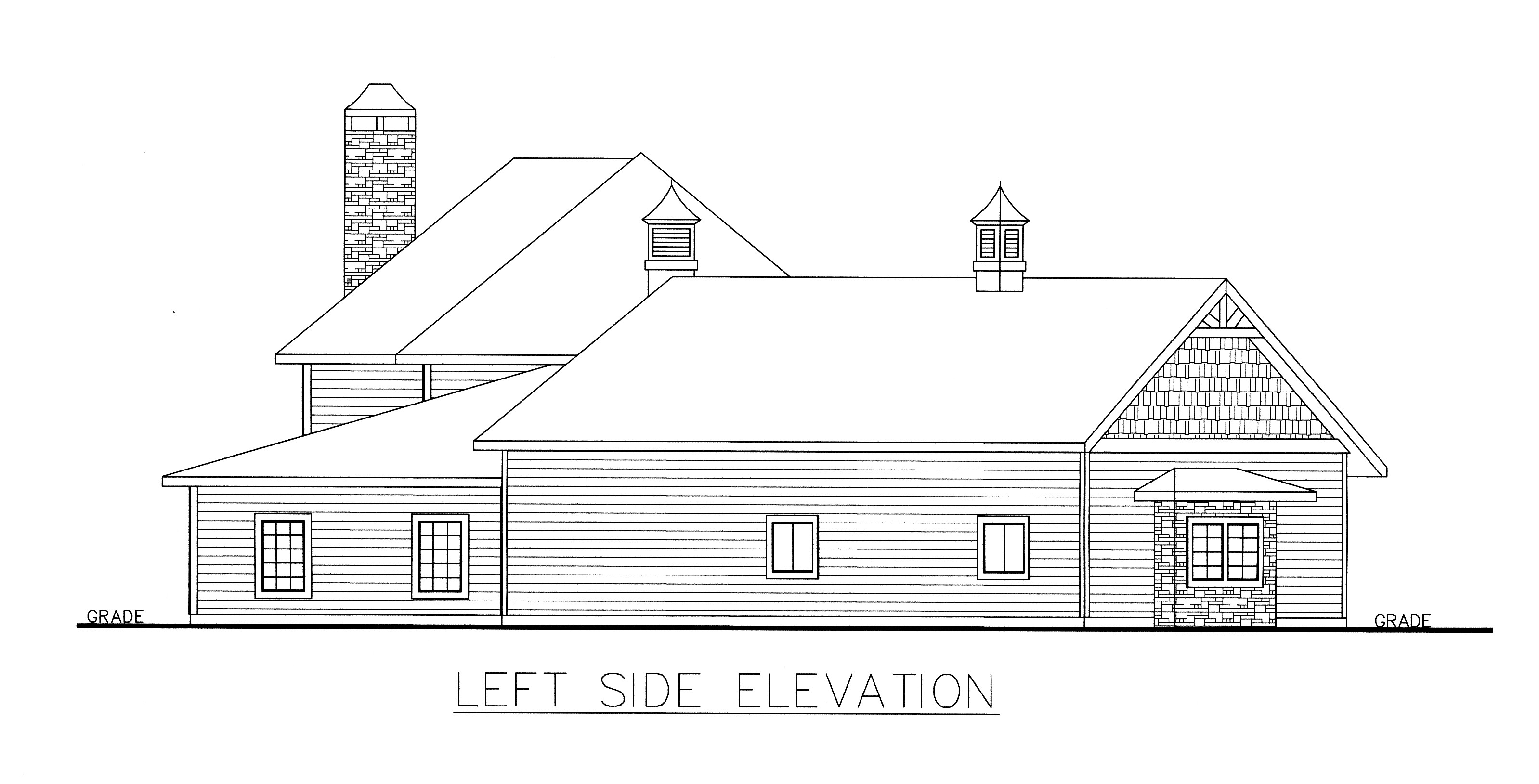 Home Plan Left Elevation of this 5-Bedroom,4201 Sq Ft Plan -132-1537