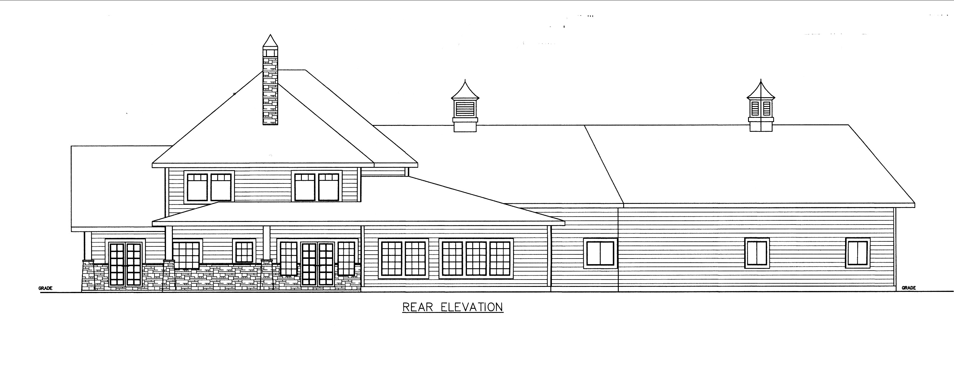 Home Plan Rear Elevation of this 5-Bedroom,4201 Sq Ft Plan -132-1537