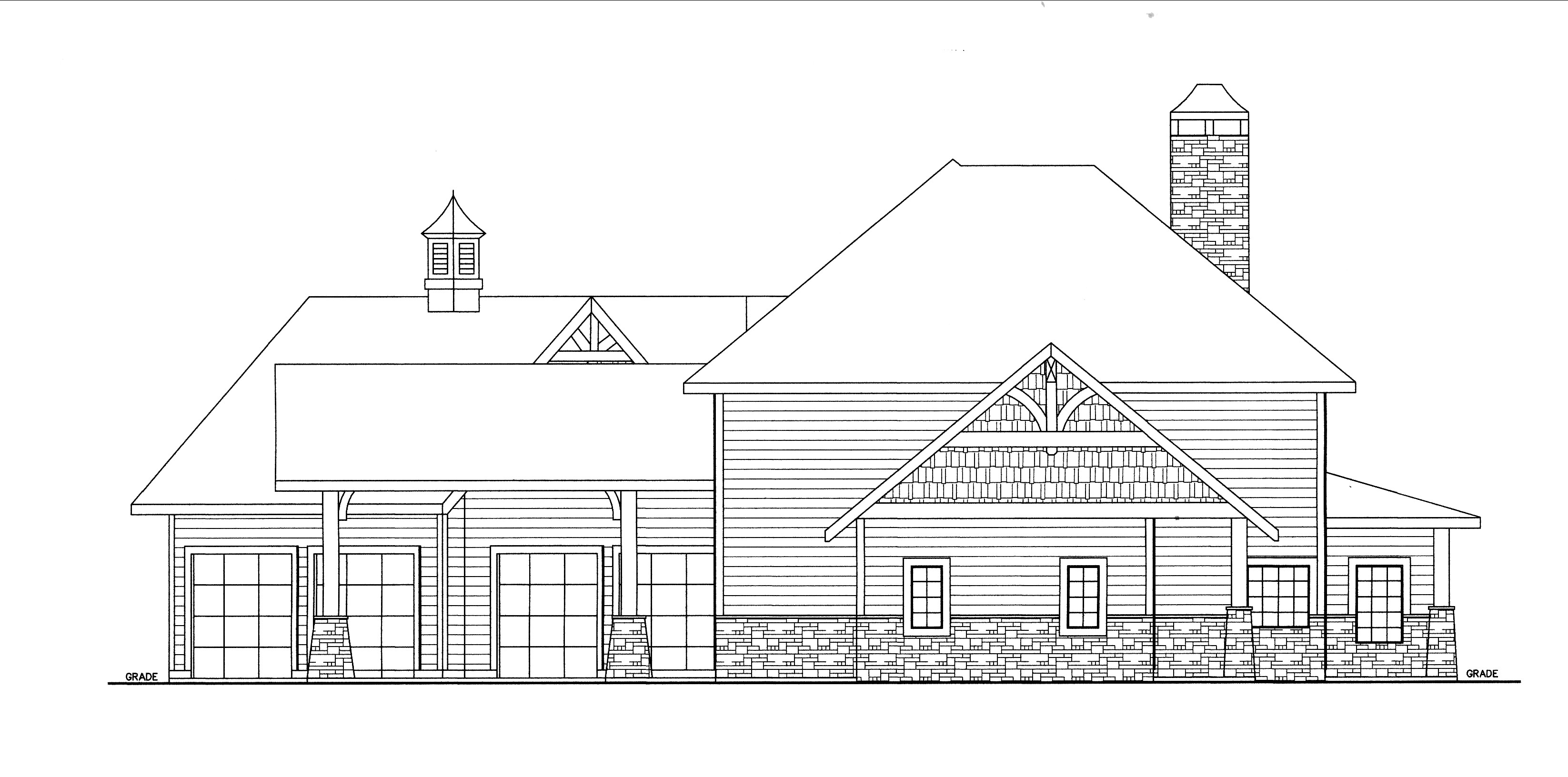 Home Plan Right Elevation of this 5-Bedroom,4201 Sq Ft Plan -132-1537