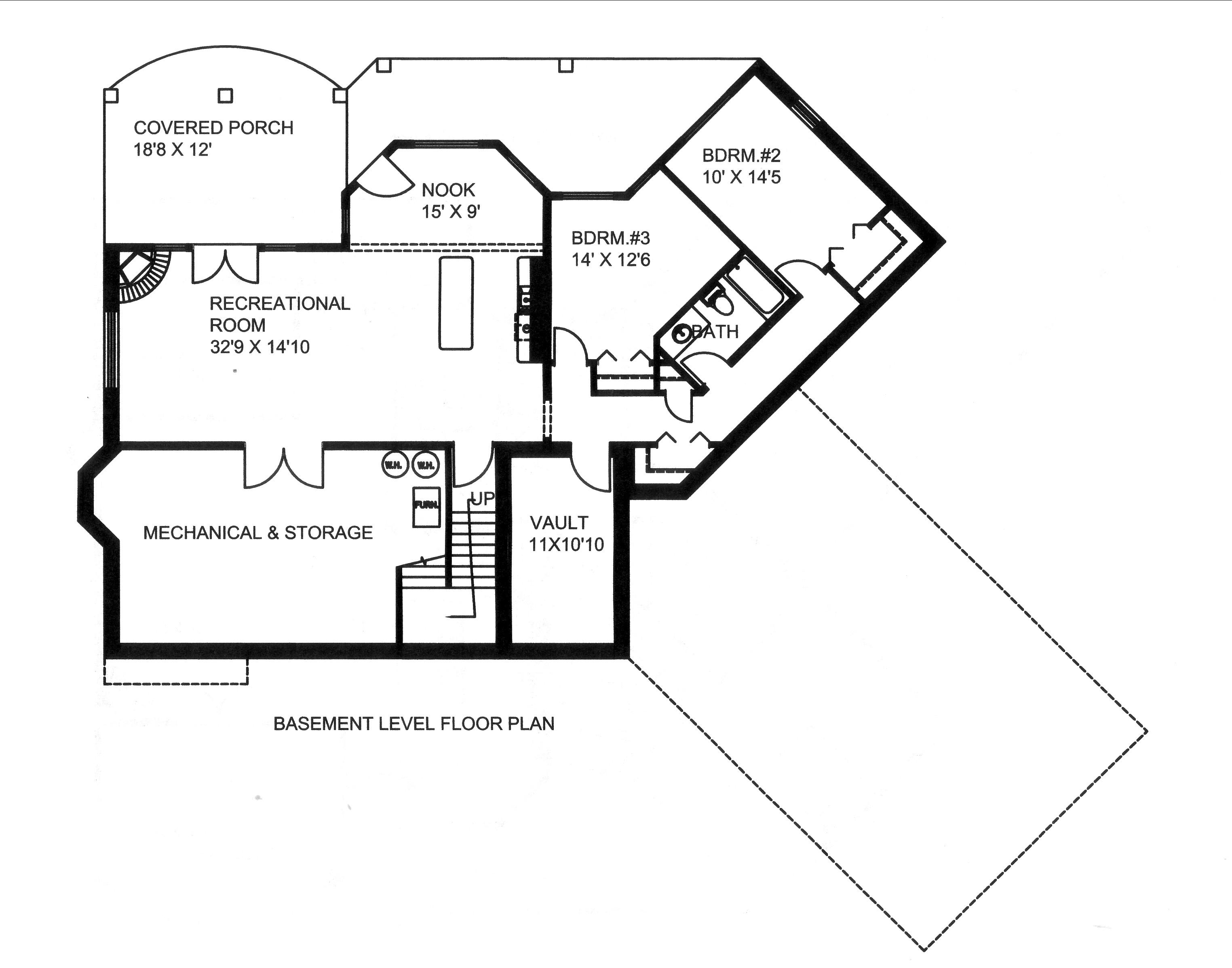 Floor Plan Basement of Traditional Plan #132-1539