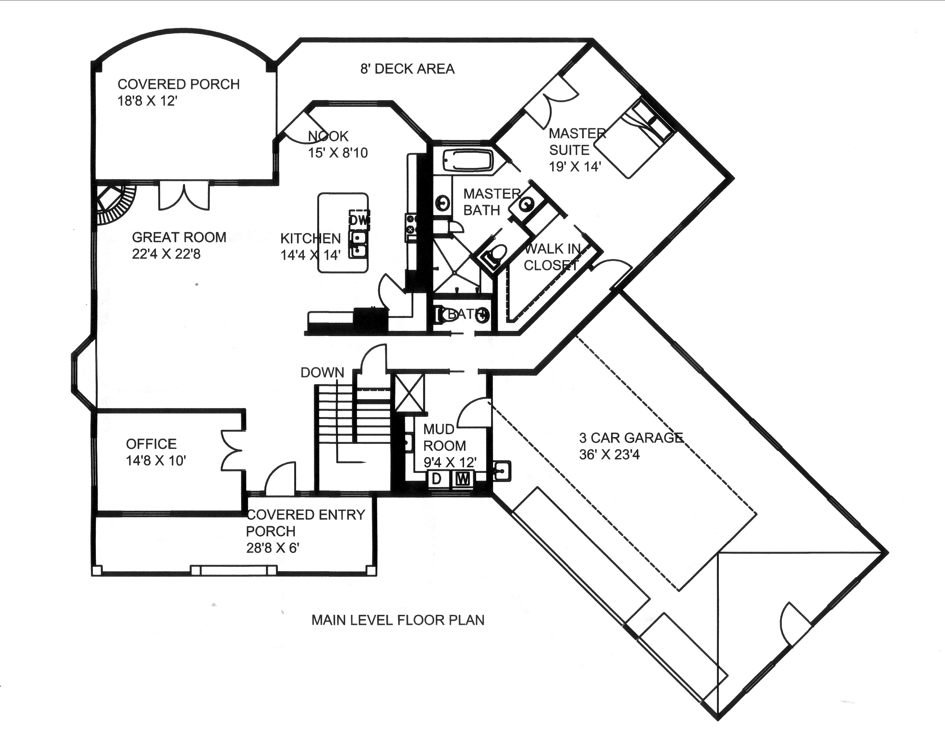 Floor Plan First Story of Traditional Plan #132-1539