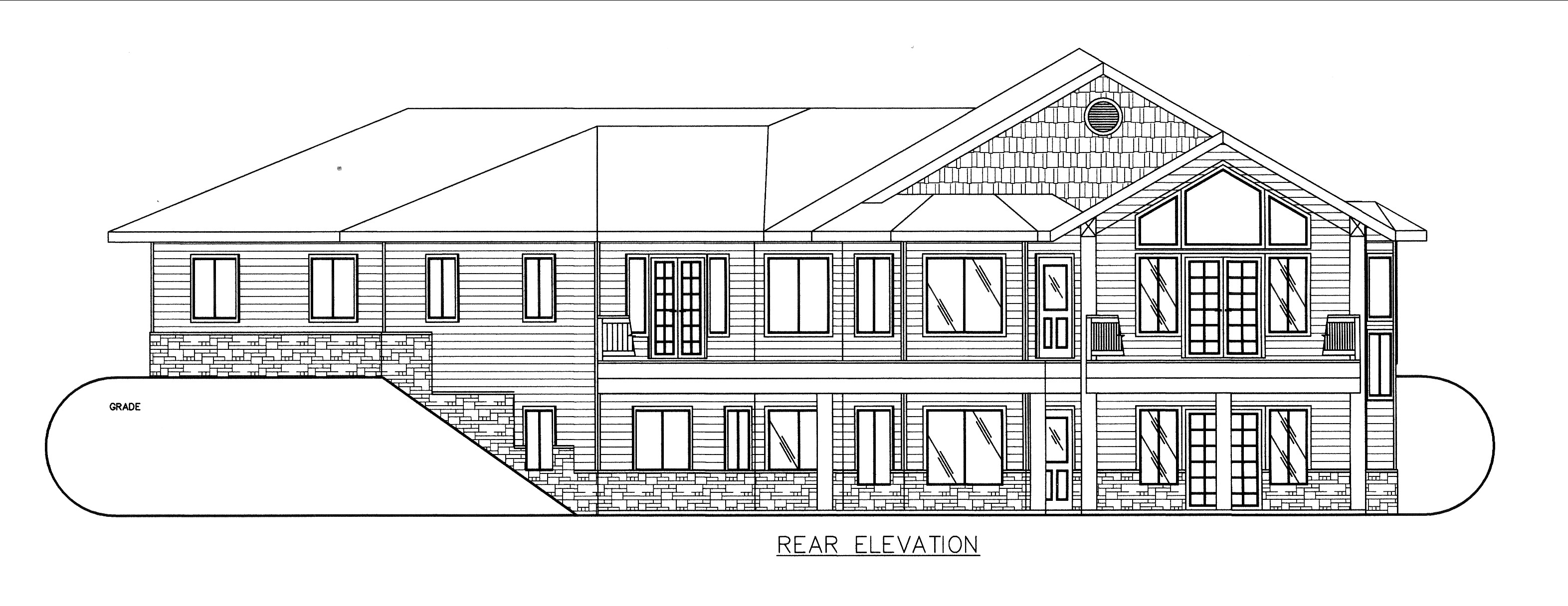 Home Plan Rear Elevation of this 3-Bedroom,3863 Sq Ft Plan -132-1539