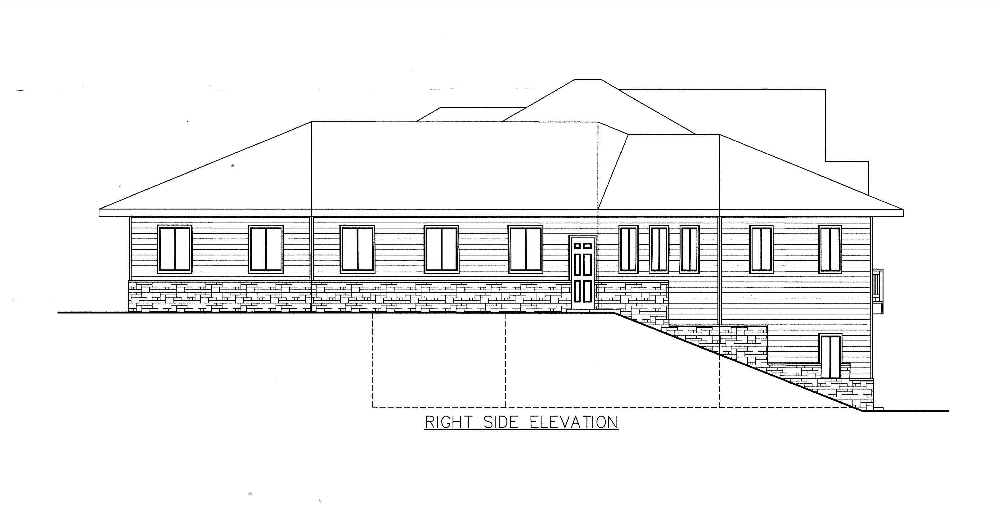Home Plan Right Elevation of this 3-Bedroom,3863 Sq Ft Plan -132-1539