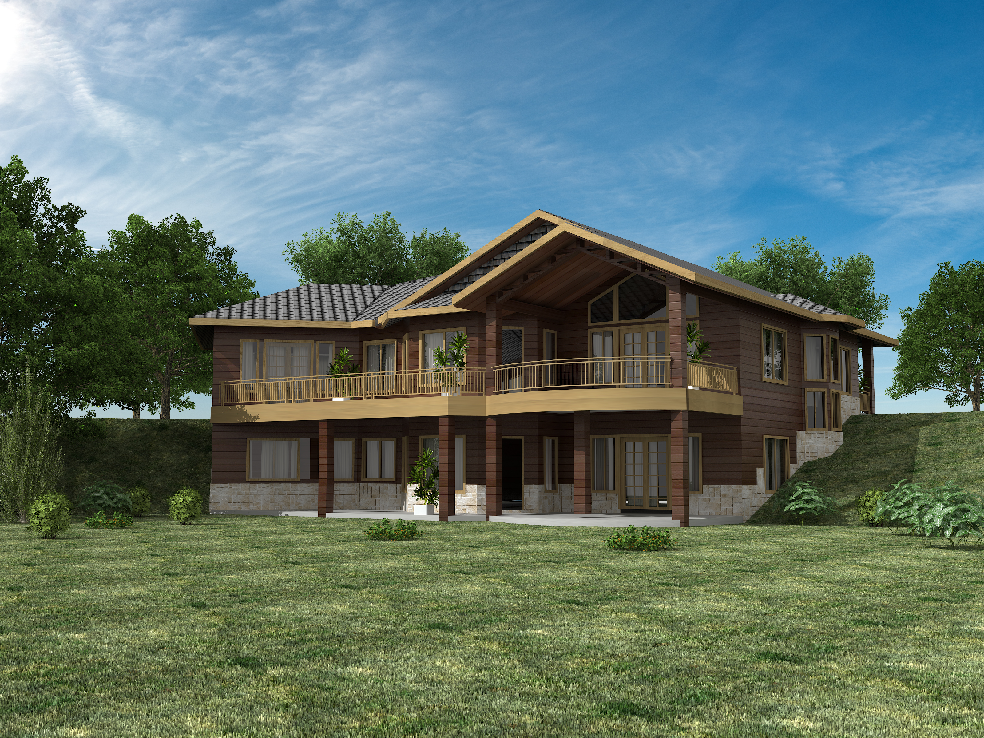 Front Elevation of this Traditional House (#132-1539) at The Plan Collection.
