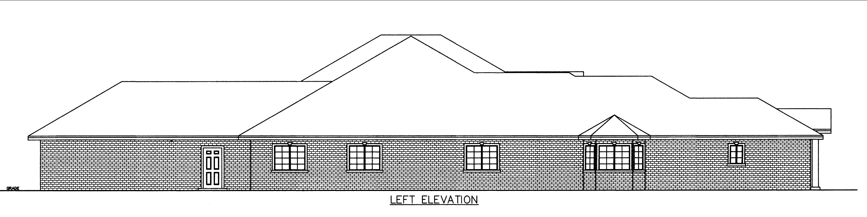 Home Plan Left Elevation of this 10-Bedroom,6005 Sq Ft Plan -132-1540