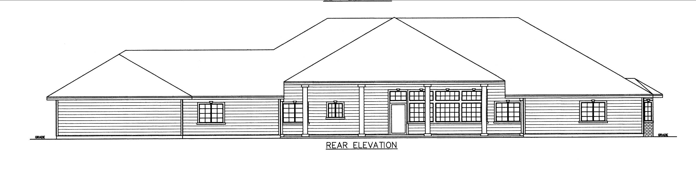 Home Plan Rear Elevation of this 10-Bedroom,6005 Sq Ft Plan -132-1540