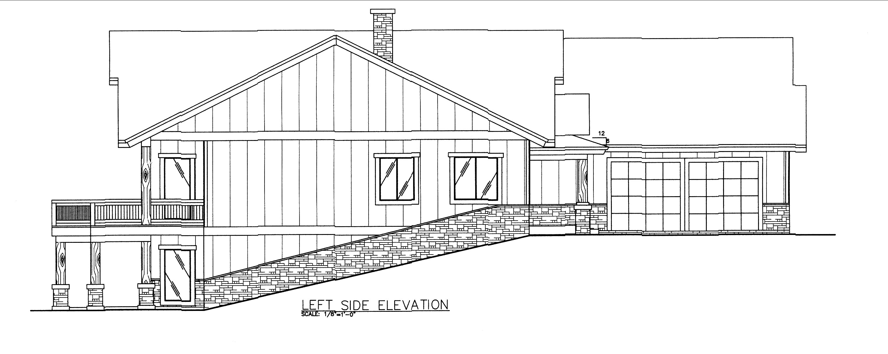 Home Plan Left Elevation of this 4-Bedroom,4242 Sq Ft Plan -132-1542