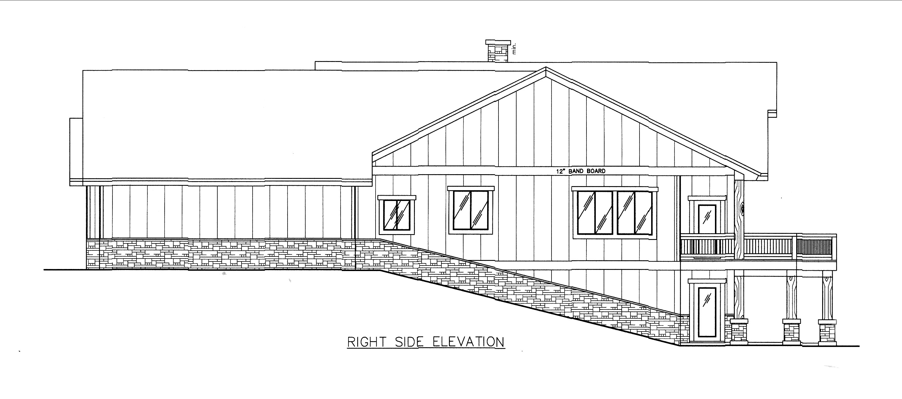 Home Plan Right Elevation of this 4-Bedroom,4242 Sq Ft Plan -132-1542