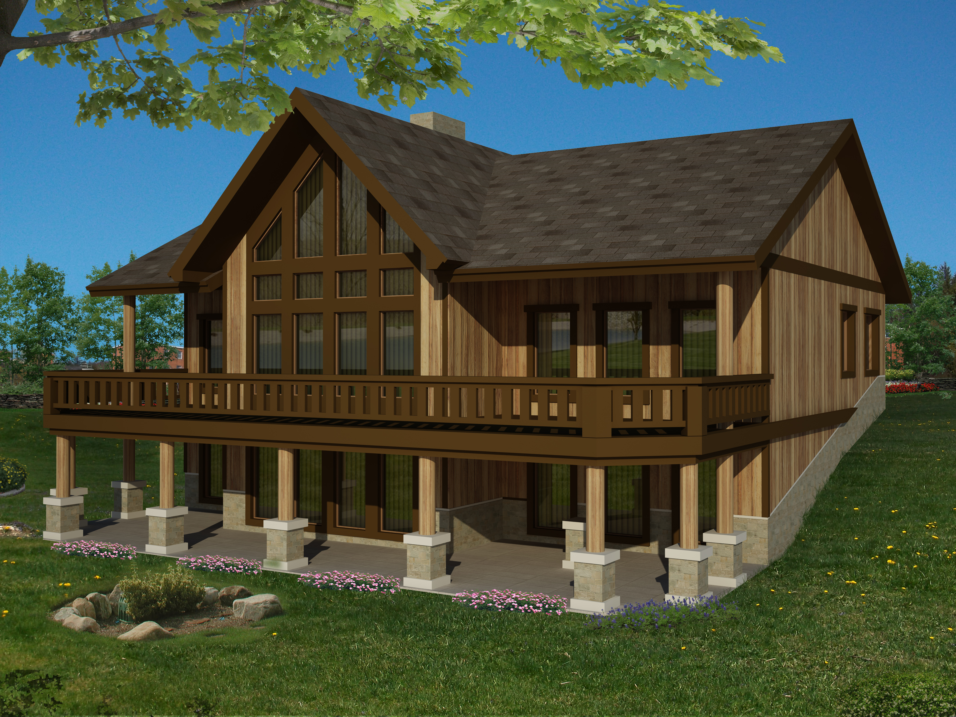 Rear View of this 4-Bedroom, 4242 Sq Ft Plan - 132-1542