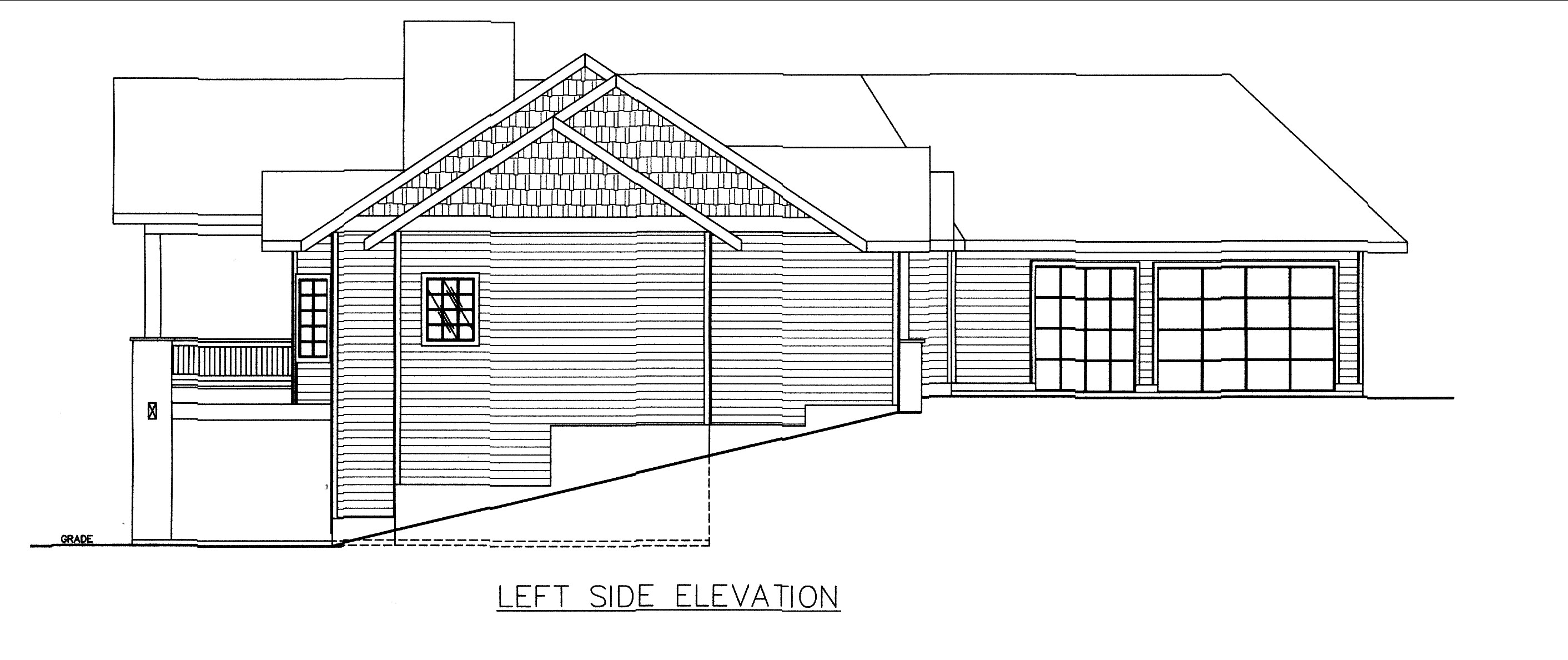 Home Plan Left Elevation of this 4-Bedroom,3545 Sq Ft Plan -132-1543