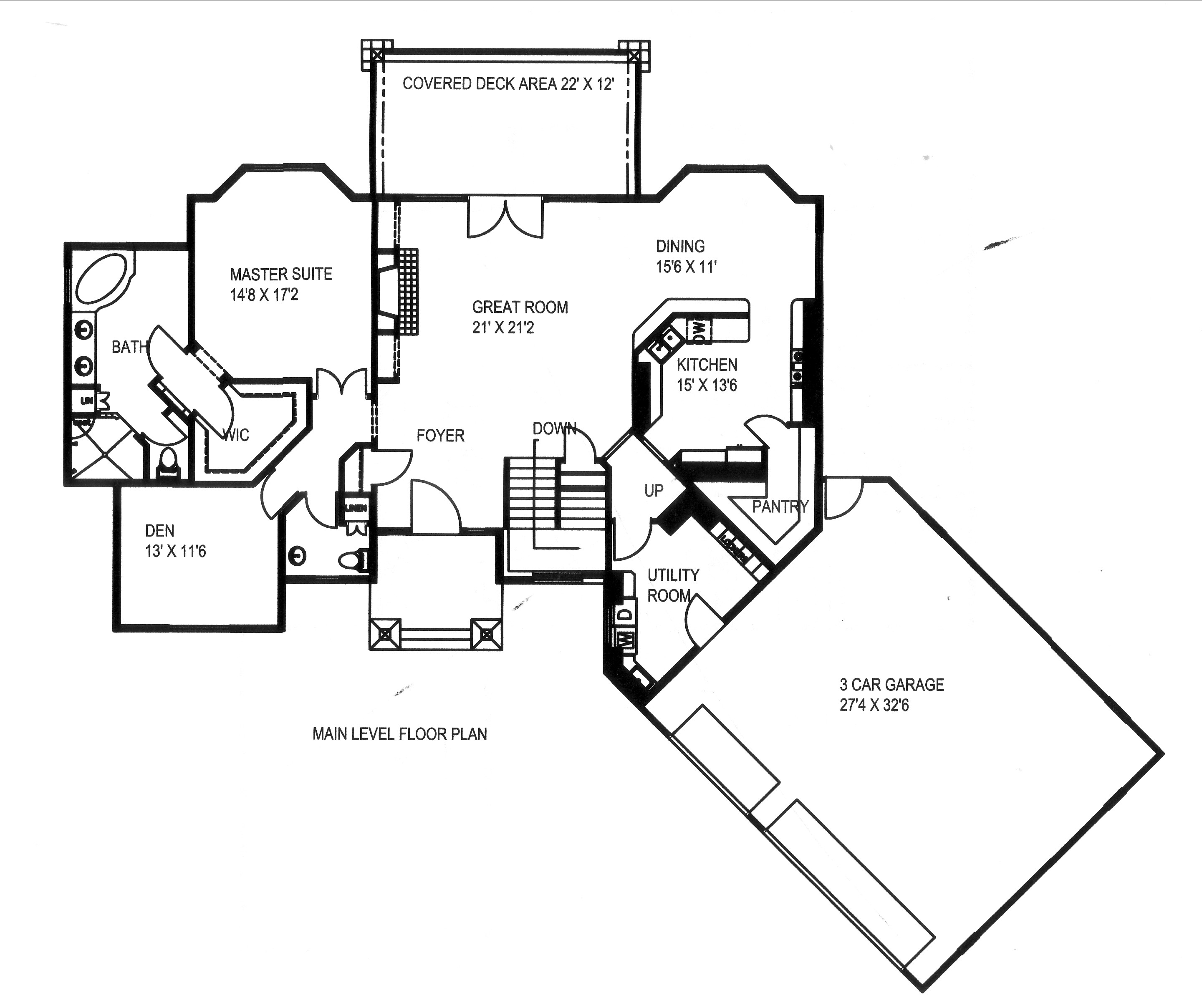 Floor Plan First Story of Traditional Plan #132-1543