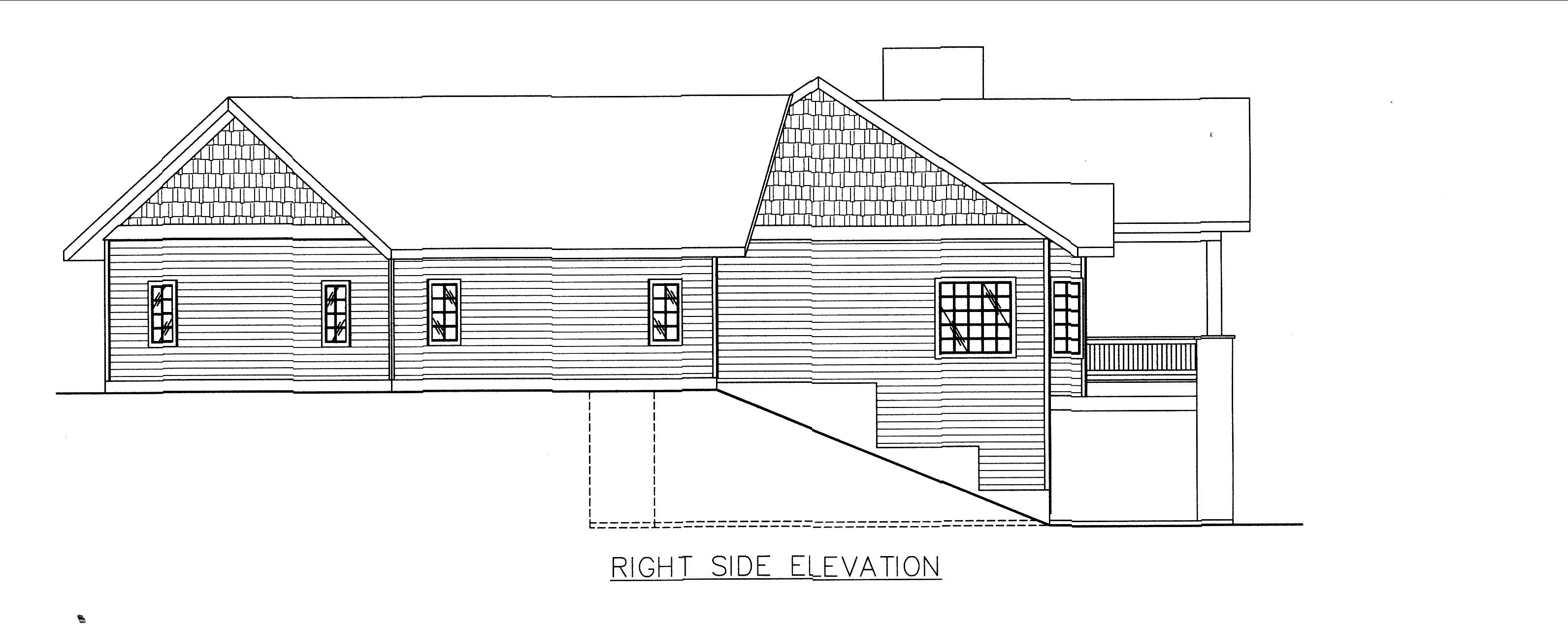 Home Plan Right Elevation of this 4-Bedroom,3545 Sq Ft Plan -132-1543