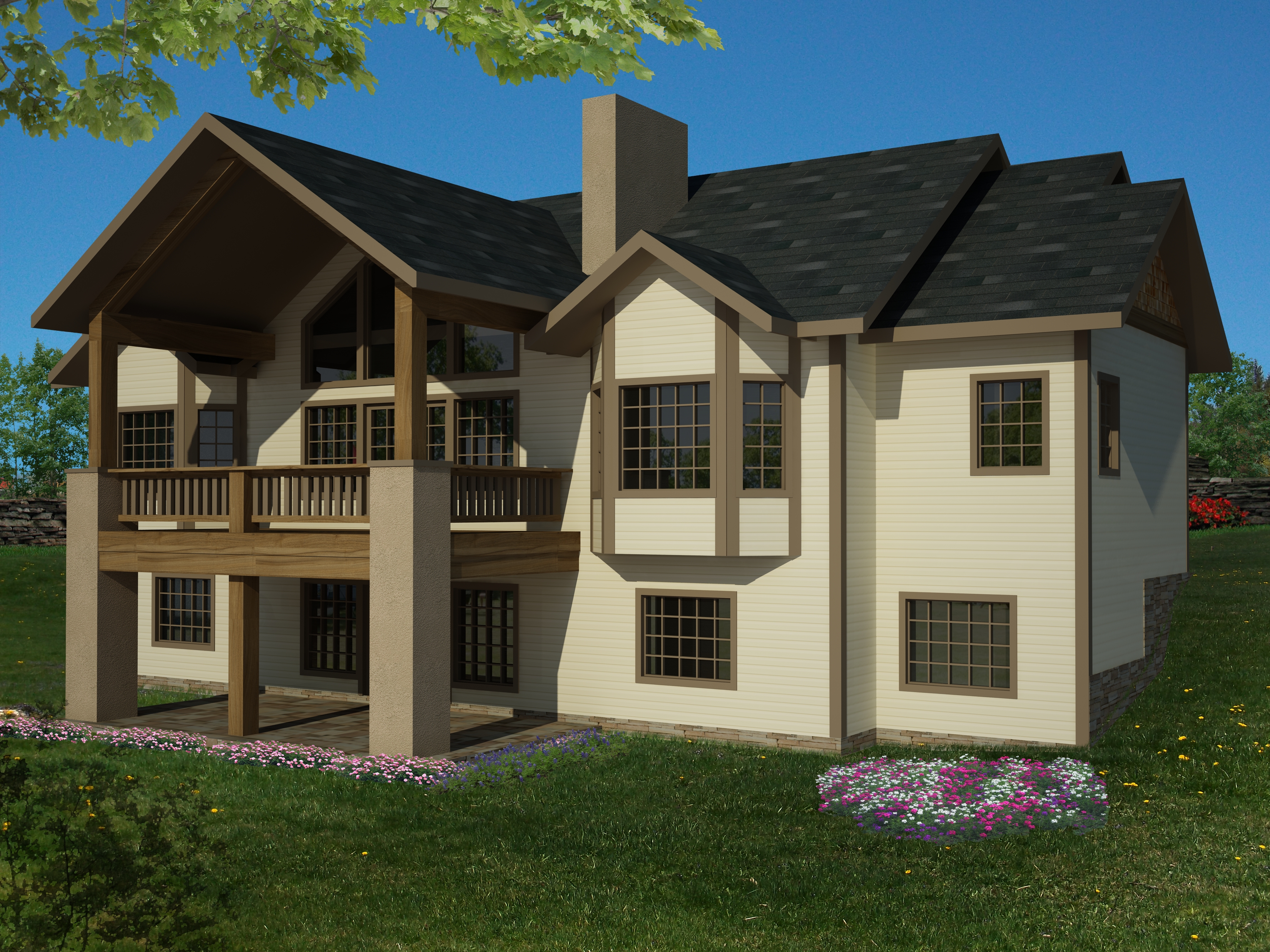 Front Elevation of this Traditional House (#132-1543) at The Plan Collection.