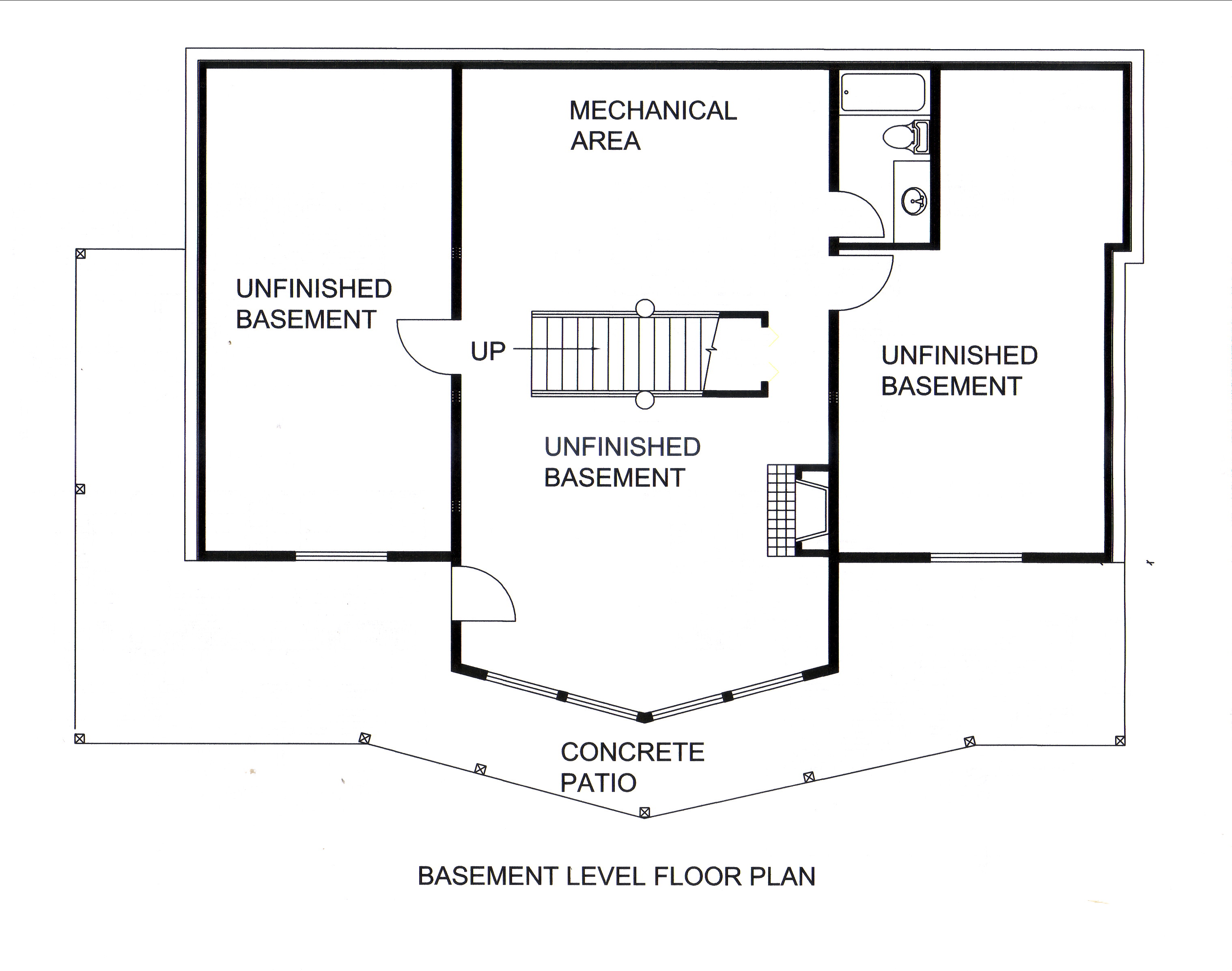 Floor Plan Basement of Traditional Plan #132-1545