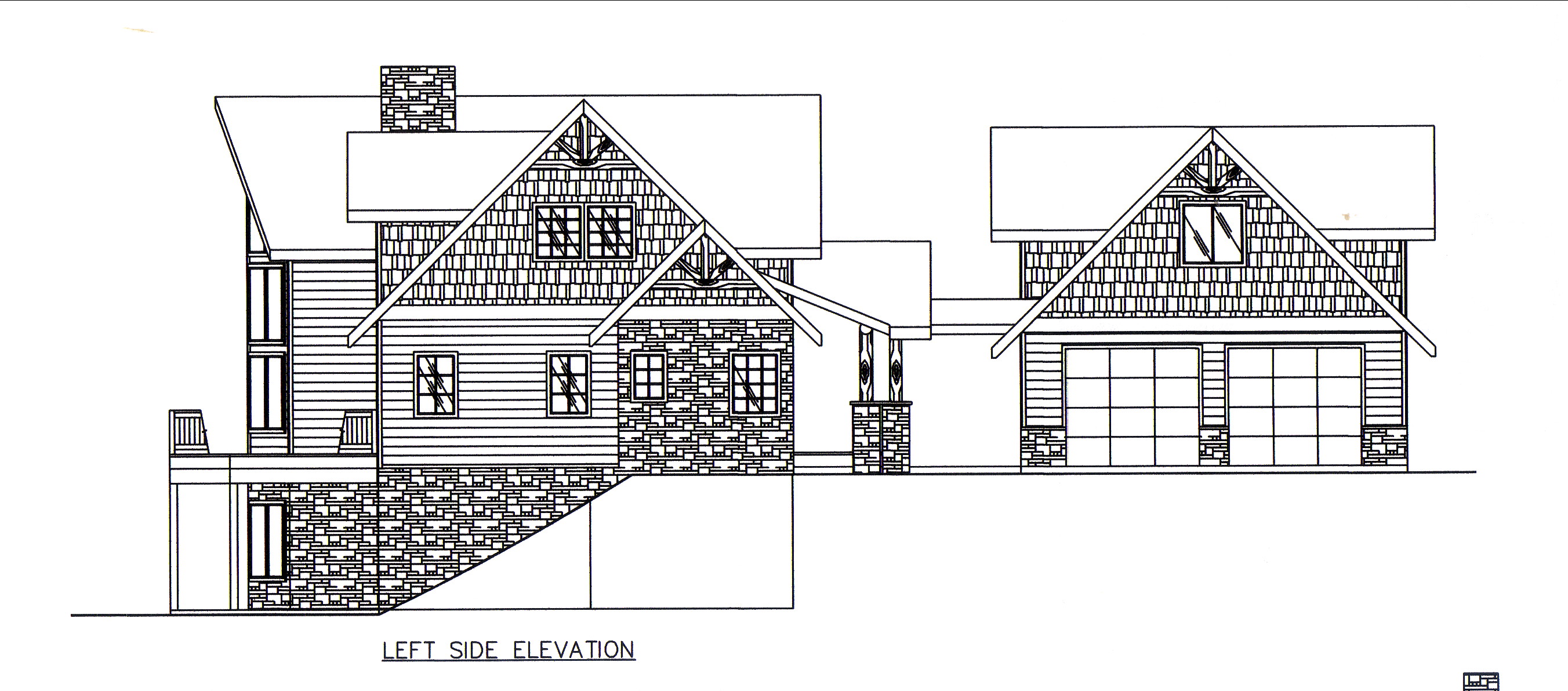 Home Plan Left Elevation of this 3-Bedroom,2522 Sq Ft Plan -132-1545