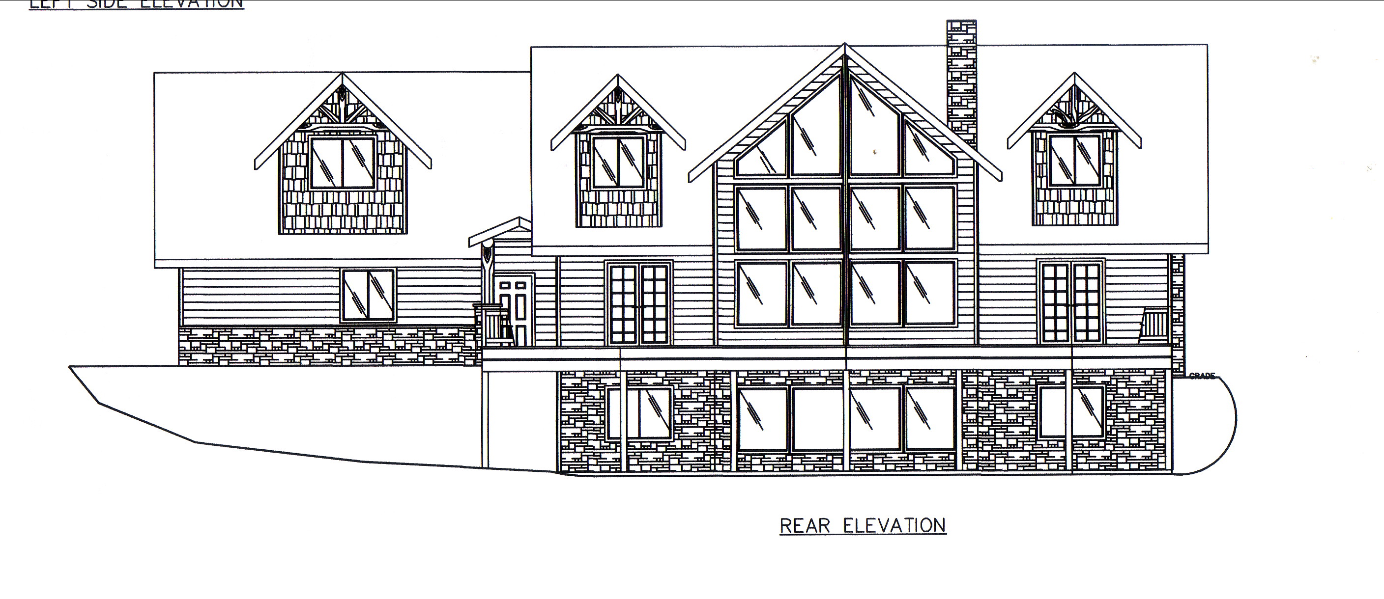 Home Plan Rear Elevation of this 3-Bedroom,2522 Sq Ft Plan -132-1545