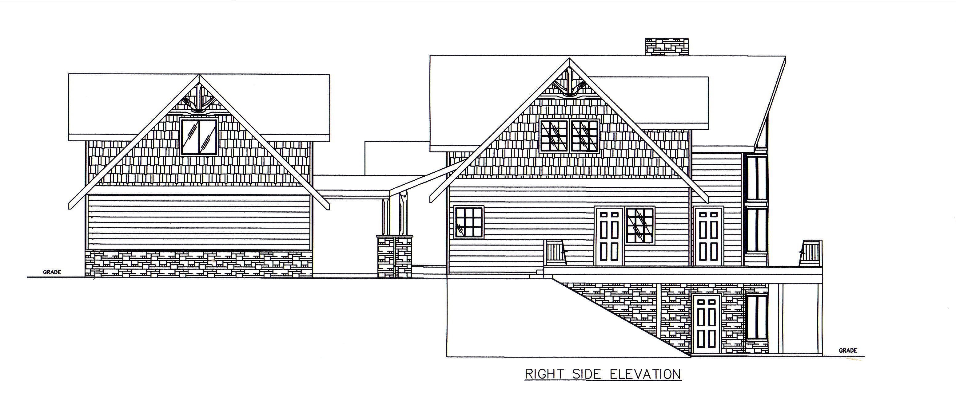 Home Plan Right Elevation of this 3-Bedroom,2522 Sq Ft Plan -132-1545