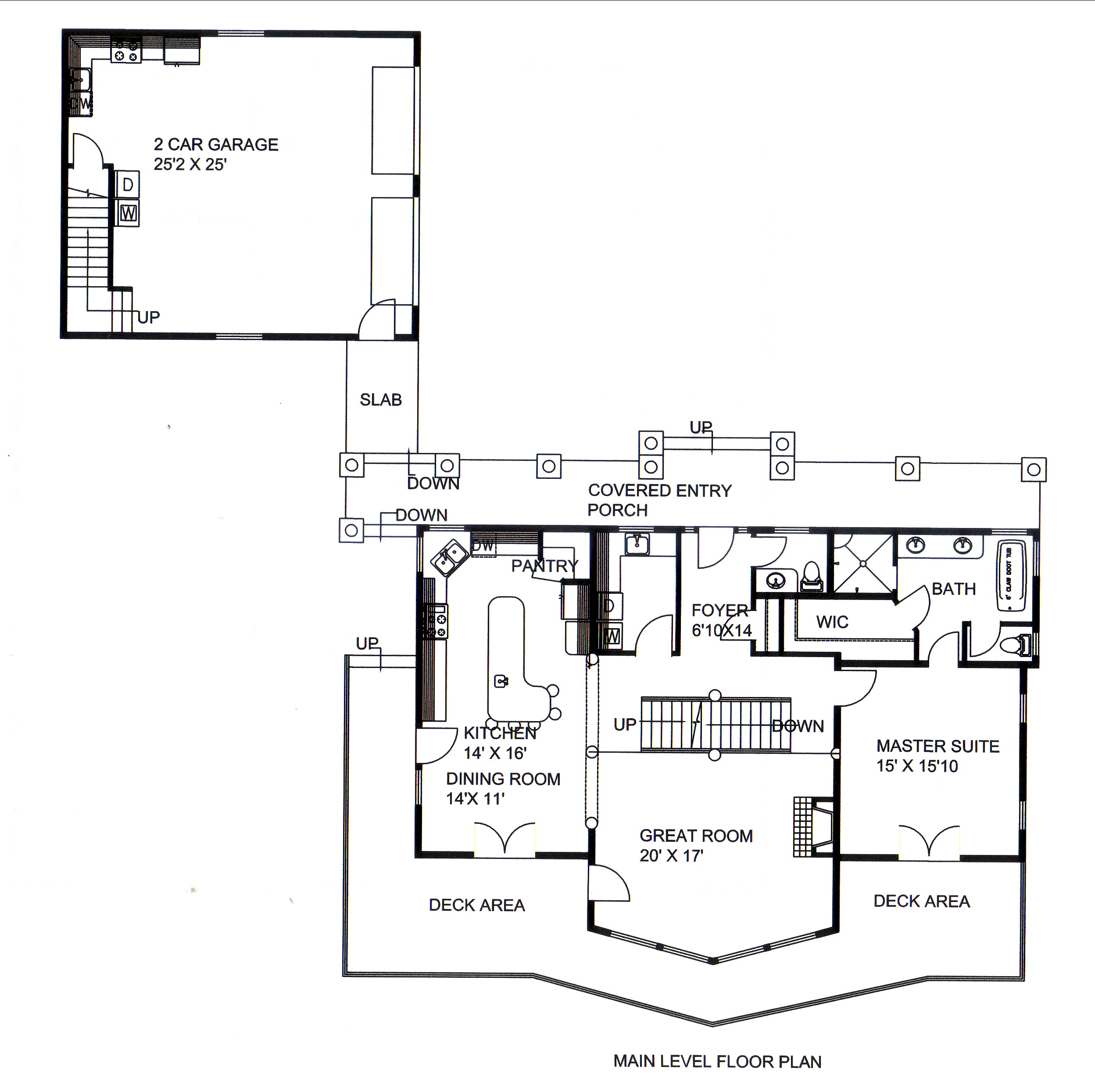 Floor Plan First Story of Traditional Plan #132-1545