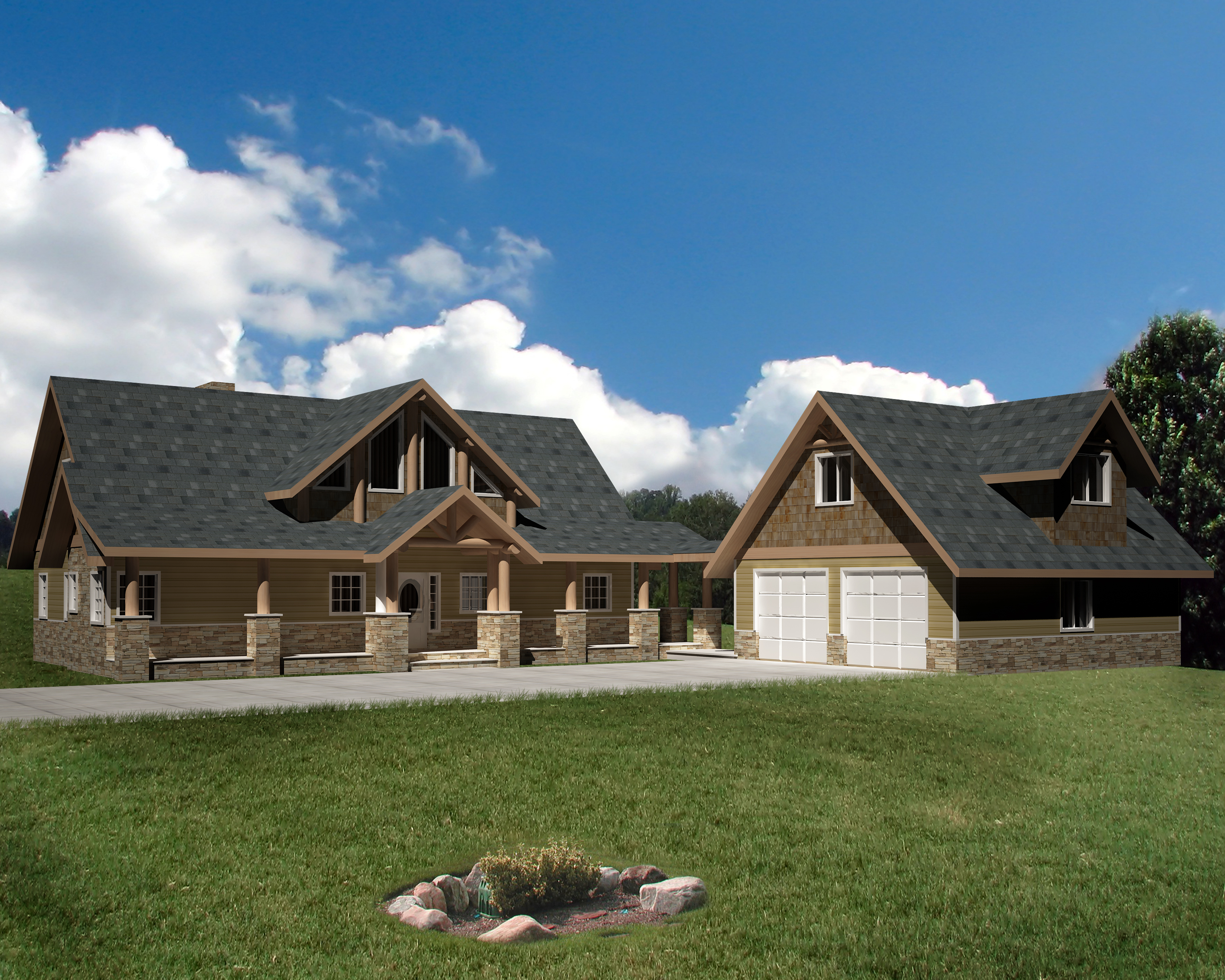 Front Elevation of this Traditional House (#132-1545) at The Plan Collection.