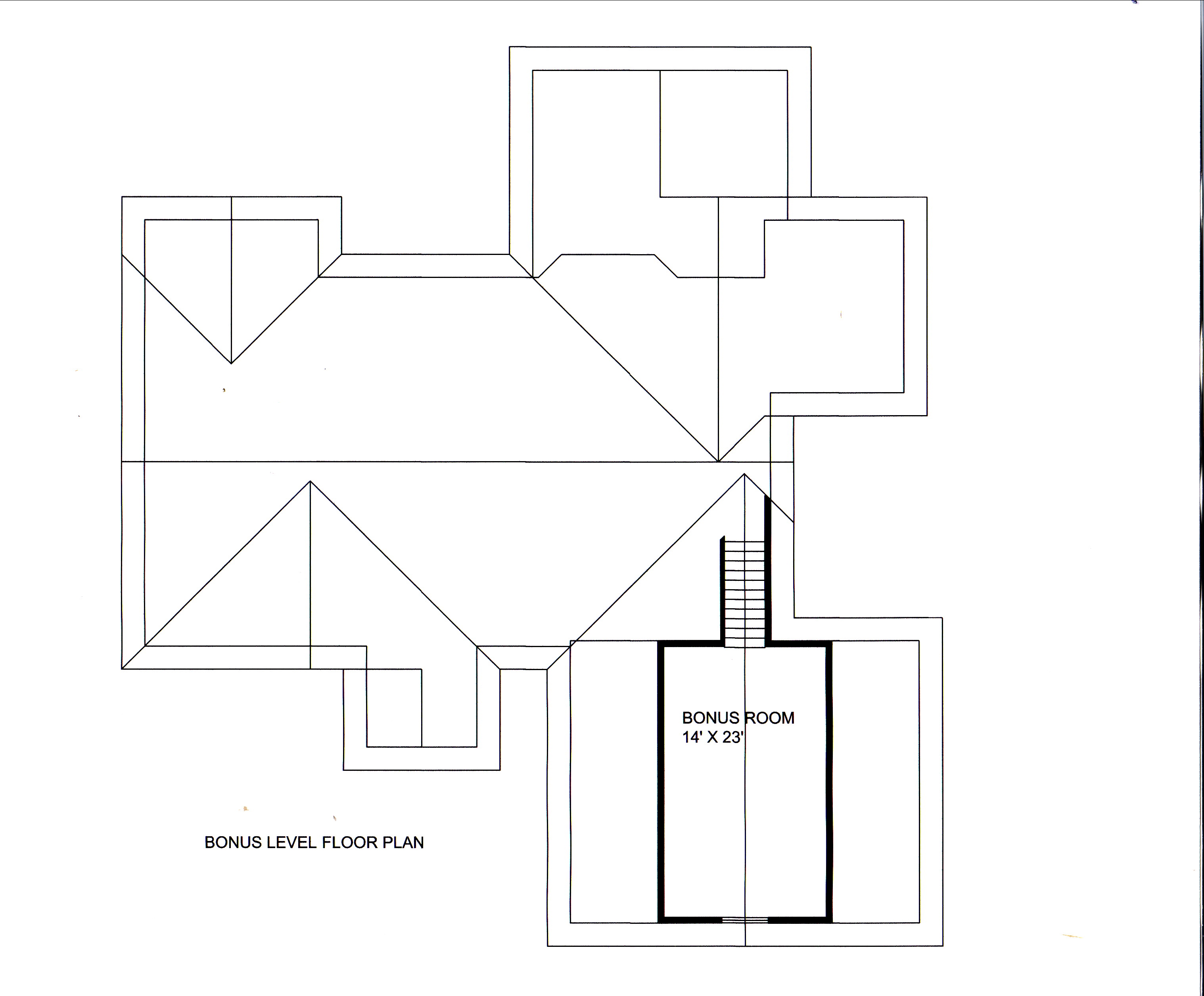 Floor Plan Bonus Room of Traditional Plan #132-1546