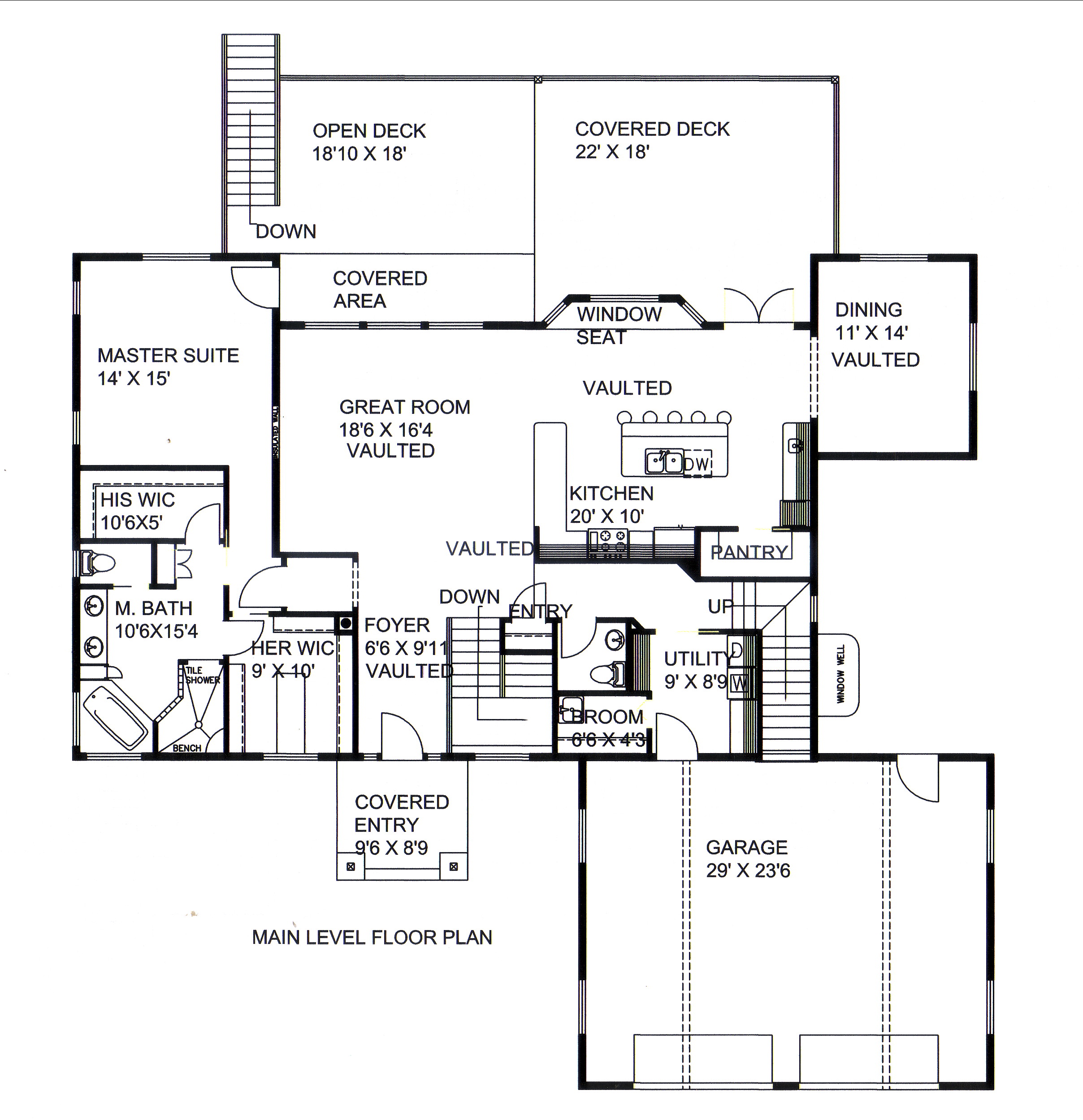 Floor Plan First Story of Traditional Plan #132-1546