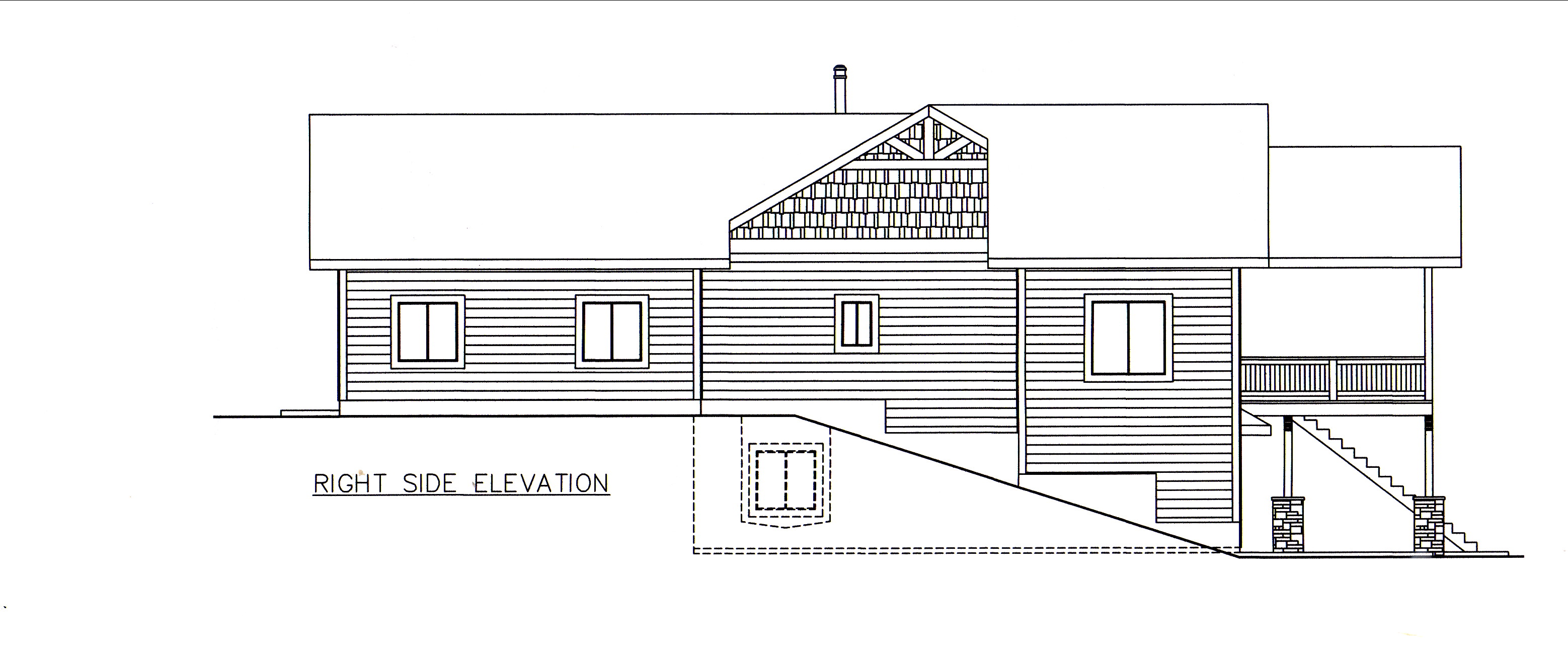 Home Plan Right Elevation of this 4-Bedroom,3996 Sq Ft Plan -132-1546