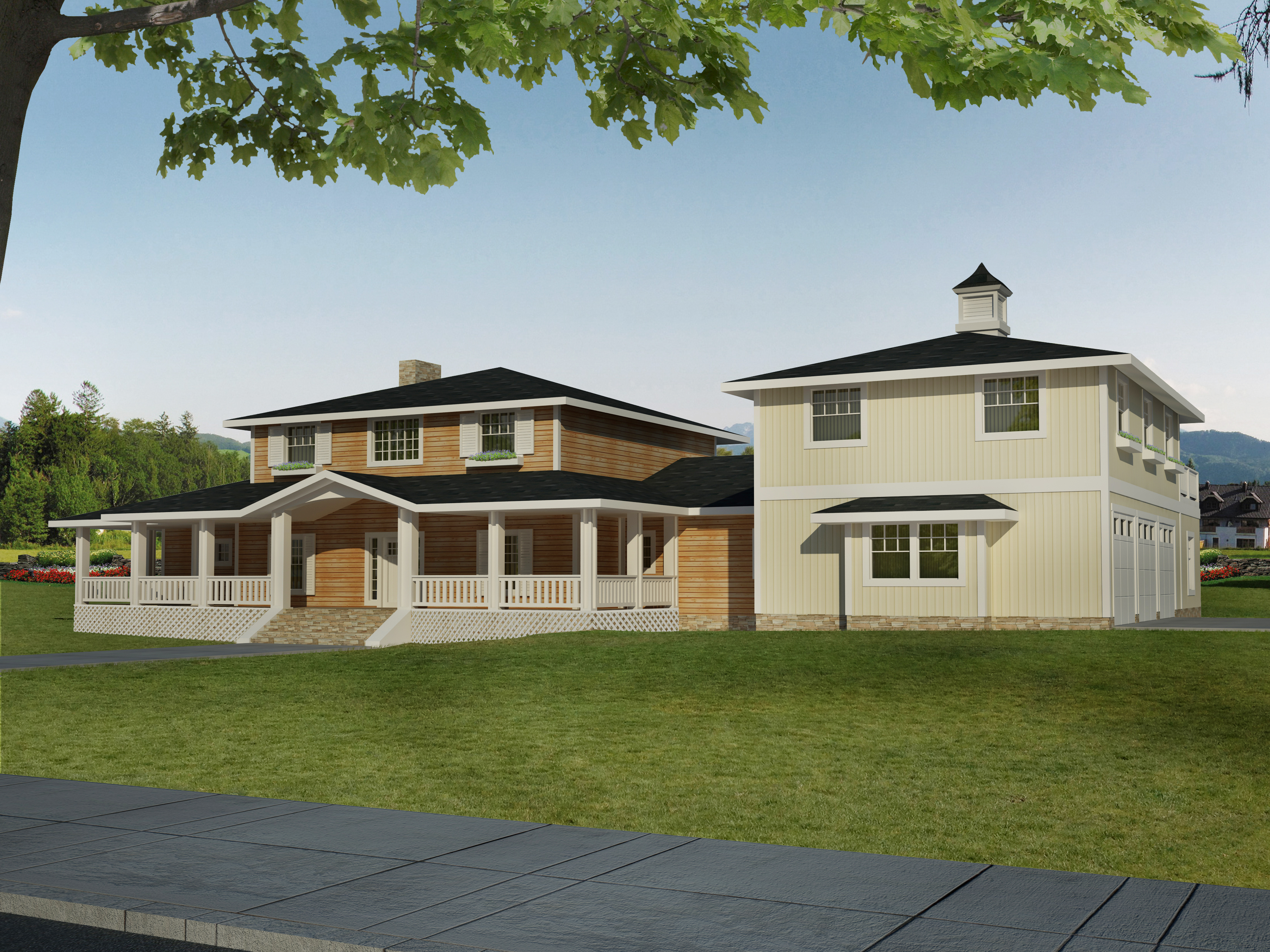 Front View of this 4-Bedroom, 3748 Sq Ft Plan - 132-1548