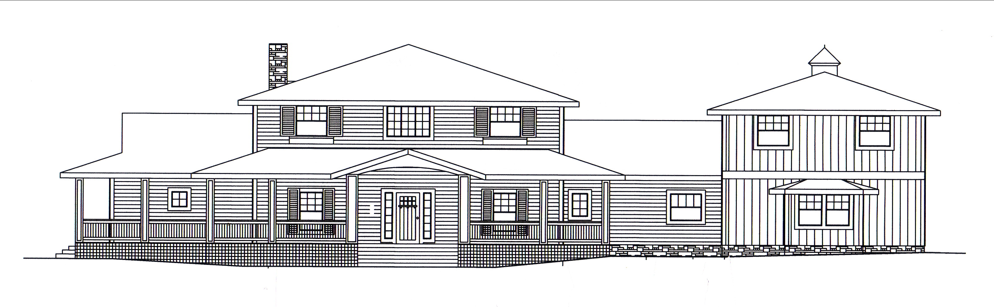 Home Plan Front Elevation of this 4-Bedroom,3748 Sq Ft Plan -132-1548