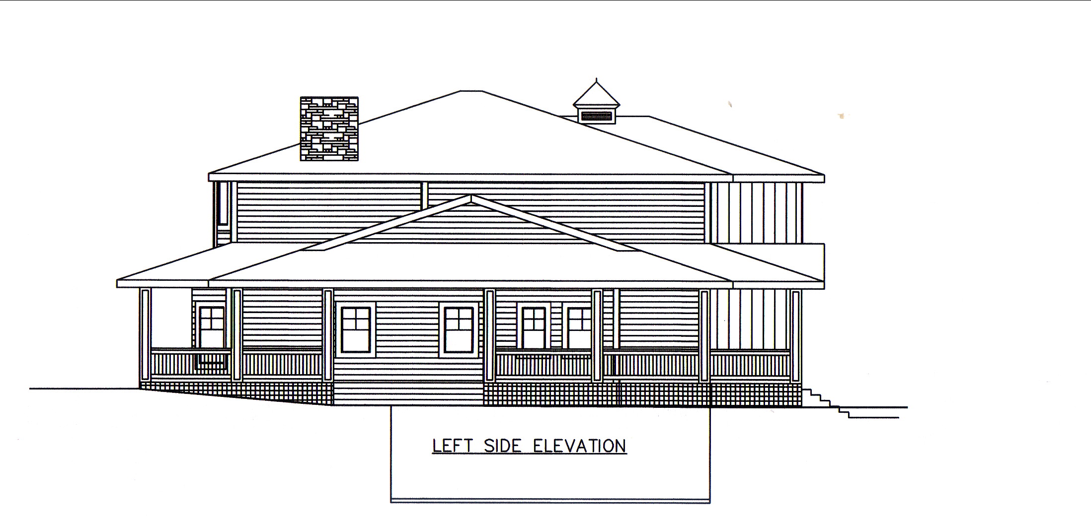 Home Plan Left Elevation of this 4-Bedroom,3748 Sq Ft Plan -132-1548