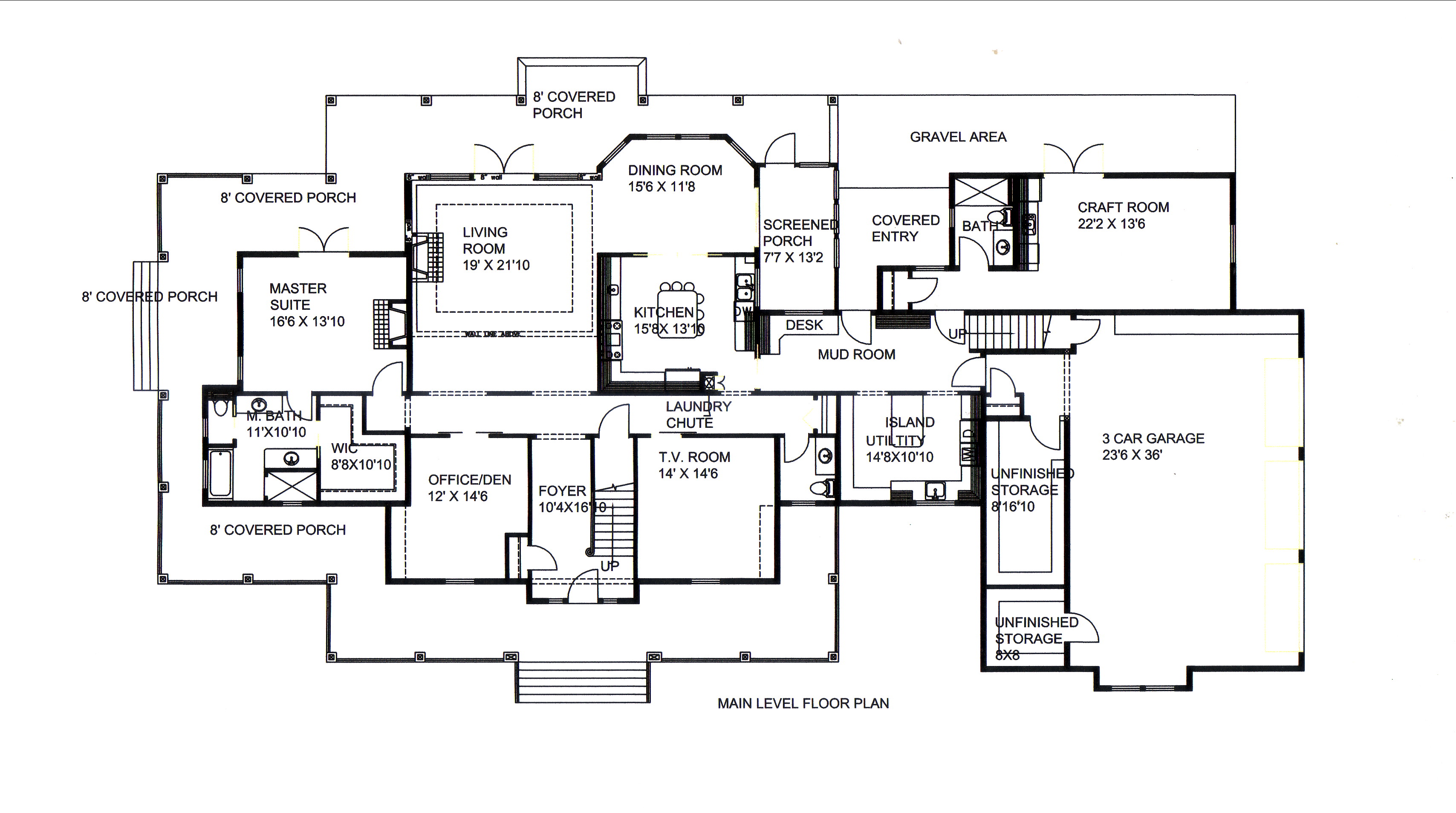 Floor Plan First Story of Traditional Plan #132-1548