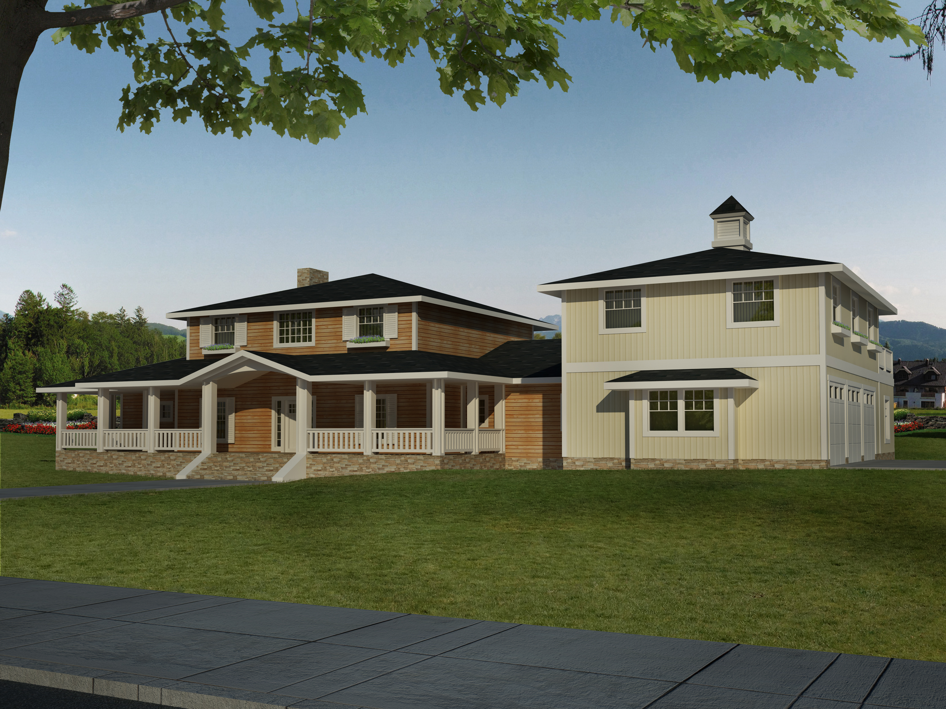 Front View of this 4-Bedroom, 3748 Sq Ft Plan - 132-1548