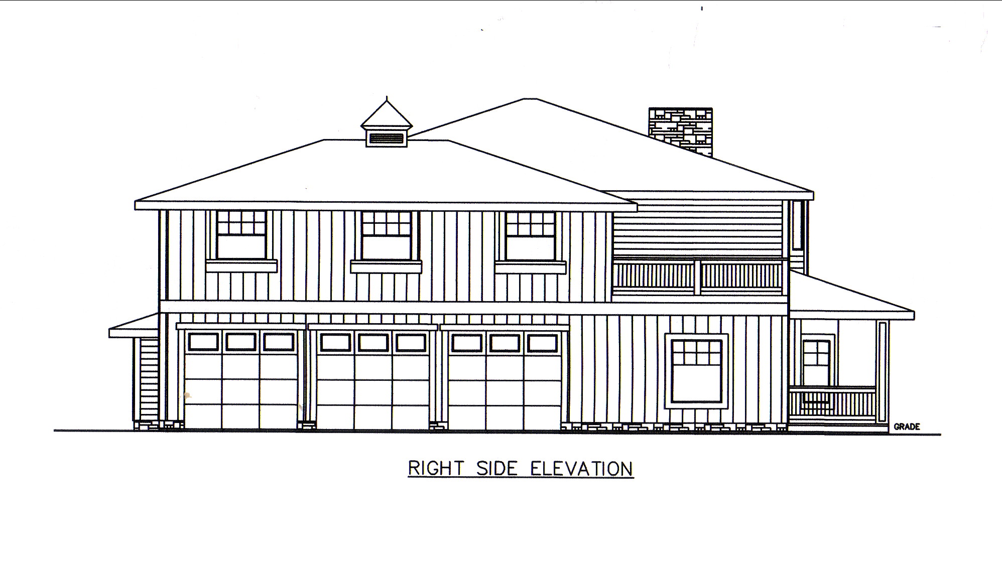 Home Plan Right Elevation of this 4-Bedroom,3748 Sq Ft Plan -132-1548