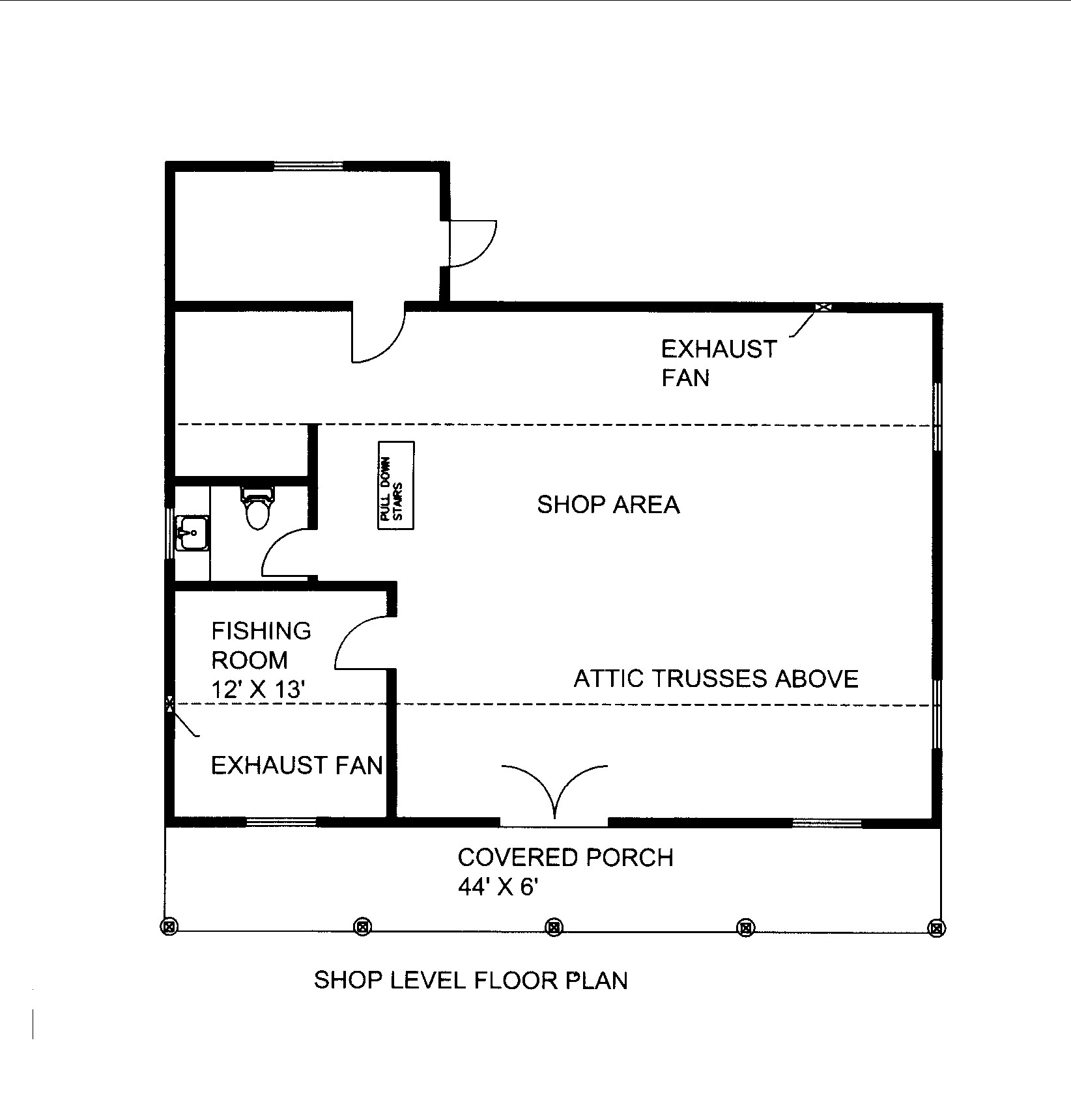 Floor Plan First Story of Garage Plan #132-1549