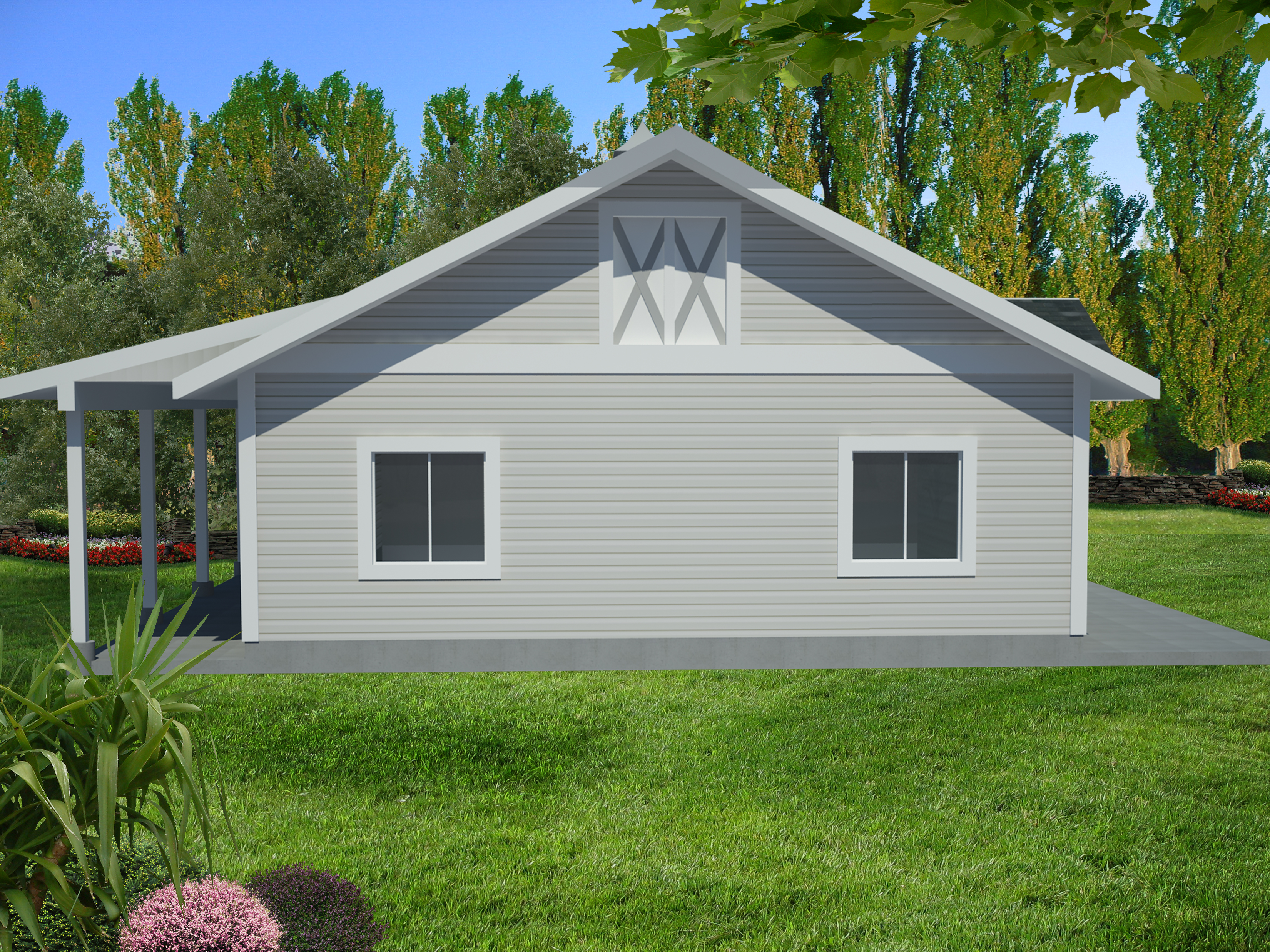 Front Elevation of this Garage House (#132-1549) at The Plan Collection.