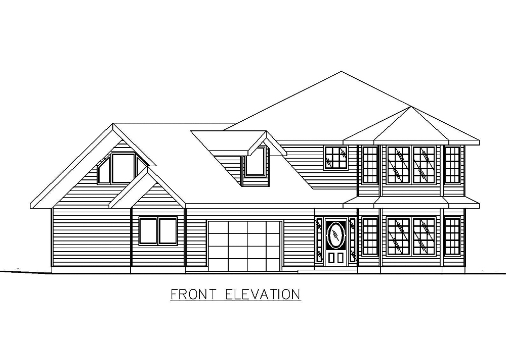 Home Plan Front Elevation of this 3-Bedroom,2737 Sq Ft Plan -132-1550