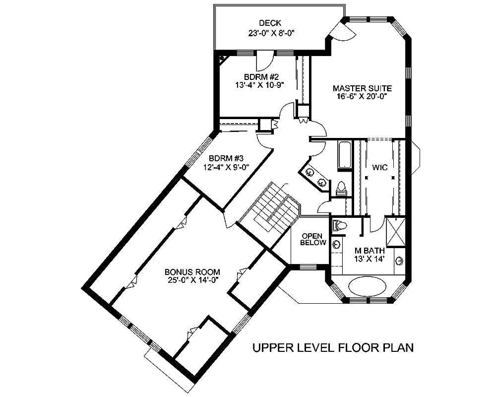 Floor Plan Second Story of Modern Plan #132-1550