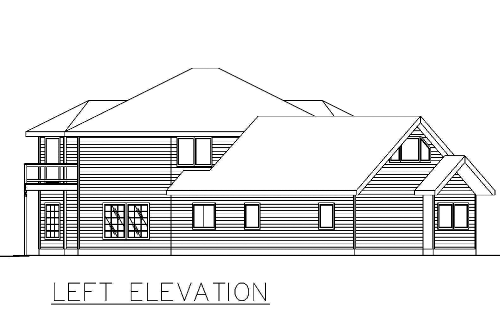 Home Plan Left Elevation of this 3-Bedroom,2737 Sq Ft Plan -132-1550
