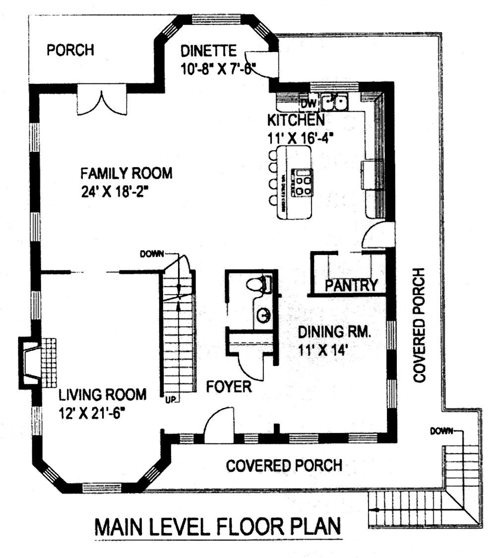 Floor Plan First Story of Craftsman Plan #132-1551