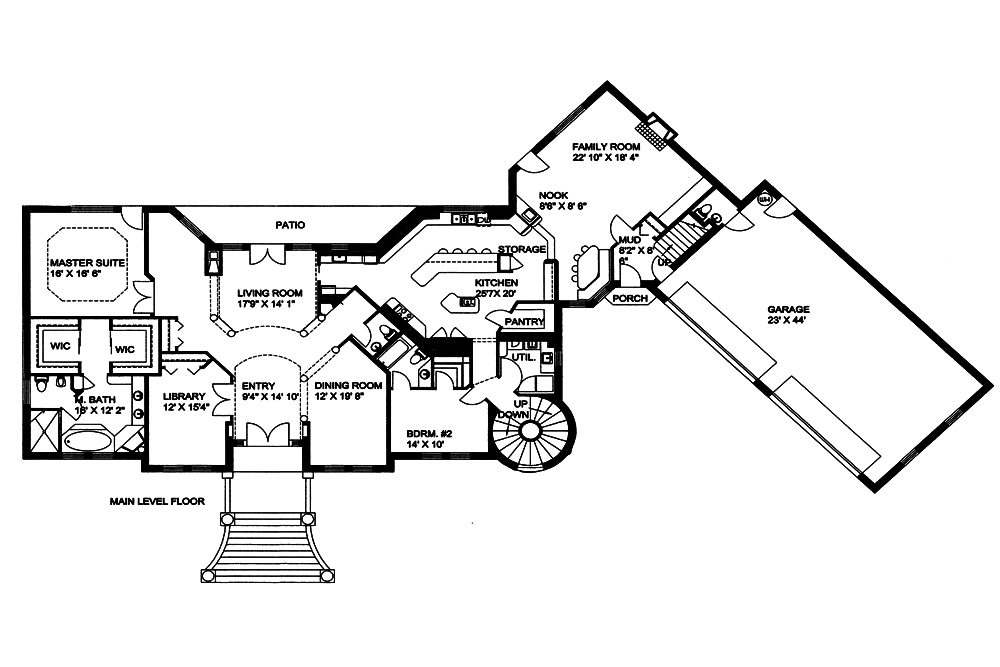 Floor Plan First Story of French Plan #132-1553
