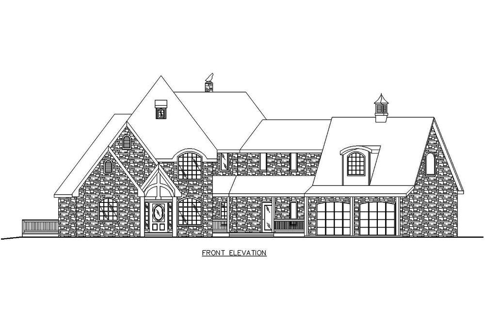 Home Plan Front Elevation of this 3-Bedroom,3618 Sq Ft Plan -132-1554