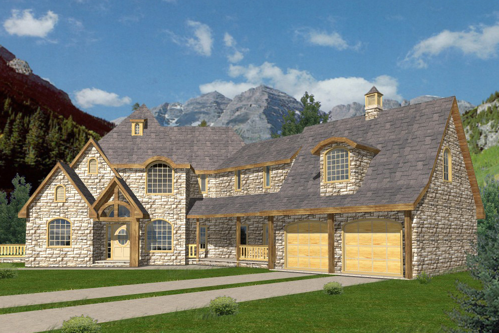 Front Elevation of this French House (#132-1554) at The Plan Collection.