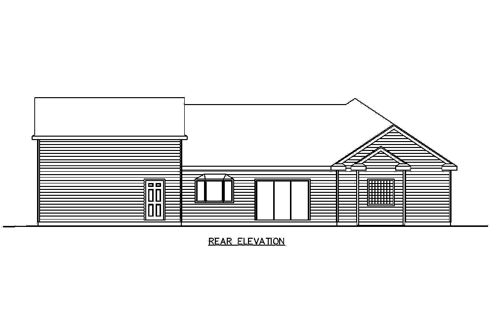 Home Plan Rear Elevation of this 3-Bedroom,2285 Sq Ft Plan -132-1555