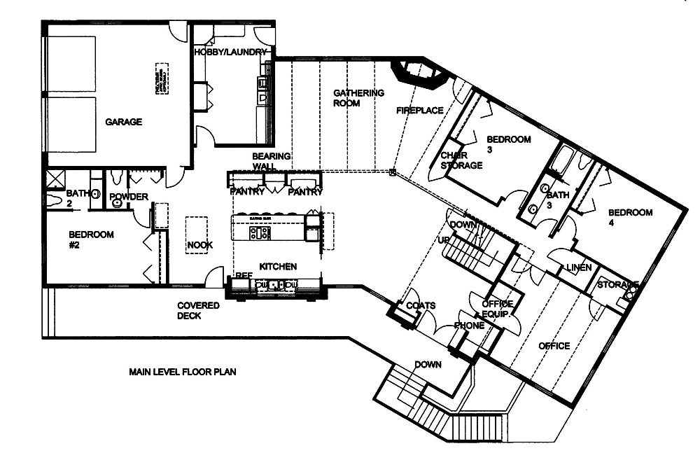 Floor Plan First Story of Country Plan #132-1556